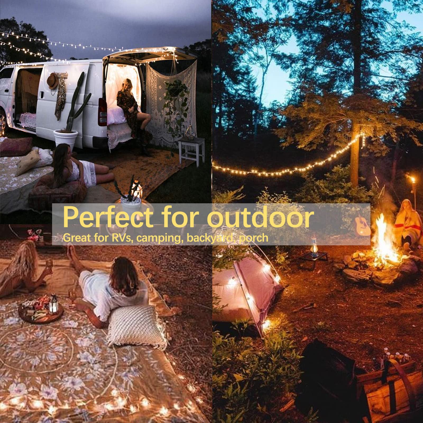 42.6ft 120 LED Battery Powered Fairy Lights with Timer & 8 Modes - IP65 Waterproof Warm White String Lights for Indoor/Outdoor Christmas, Wedding, Party, Bedroom, Garden & Patio Decor