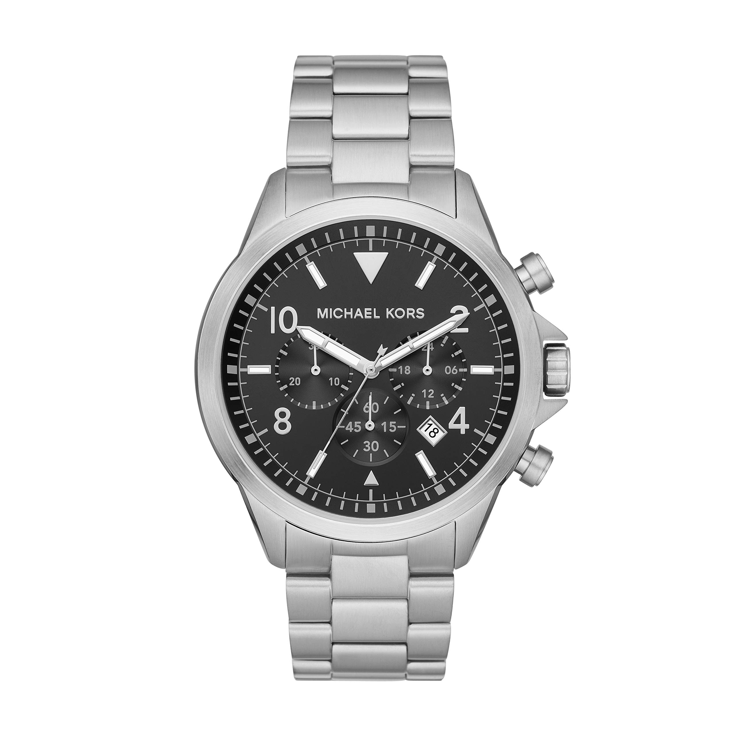 Michael Kors Gage Stainless Steel Chronograph Watch for Men - Luxury Analog Quartz Wristwatch with Date Window, Water Resistant, Perfect for Business, Casual & Formal Occasions