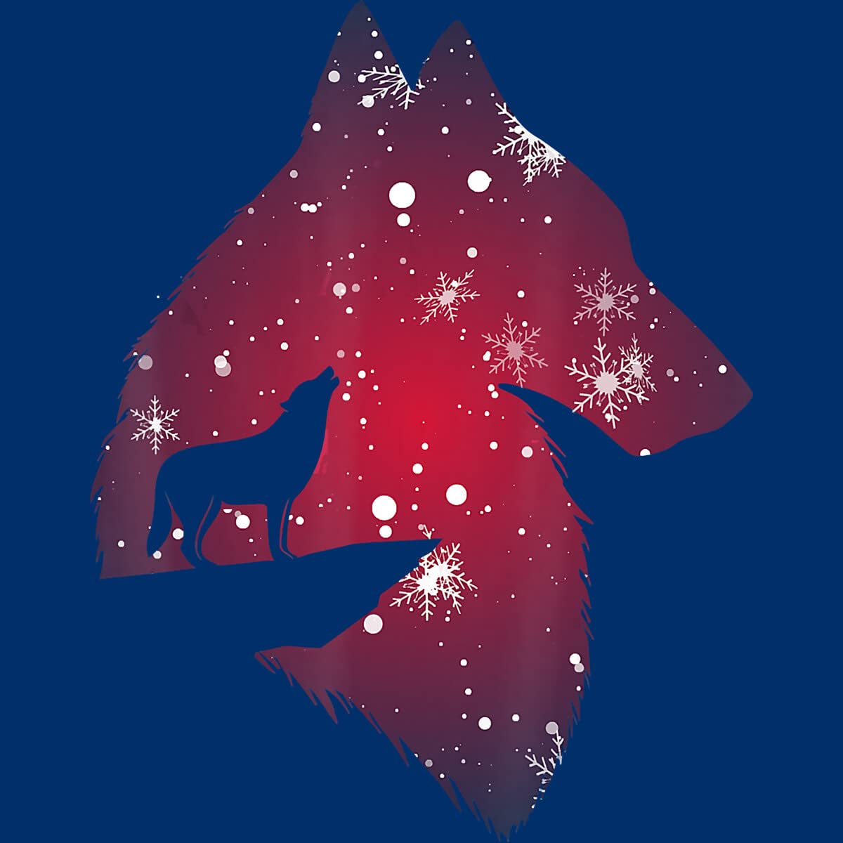 Funny Christmas Wolf with Snowfall T-Shirt for Men, Women, Kids | Holiday Graphic Tee by NekoShop | Perfect for Christmas Parties, Family Gatherings & Festive Outfits