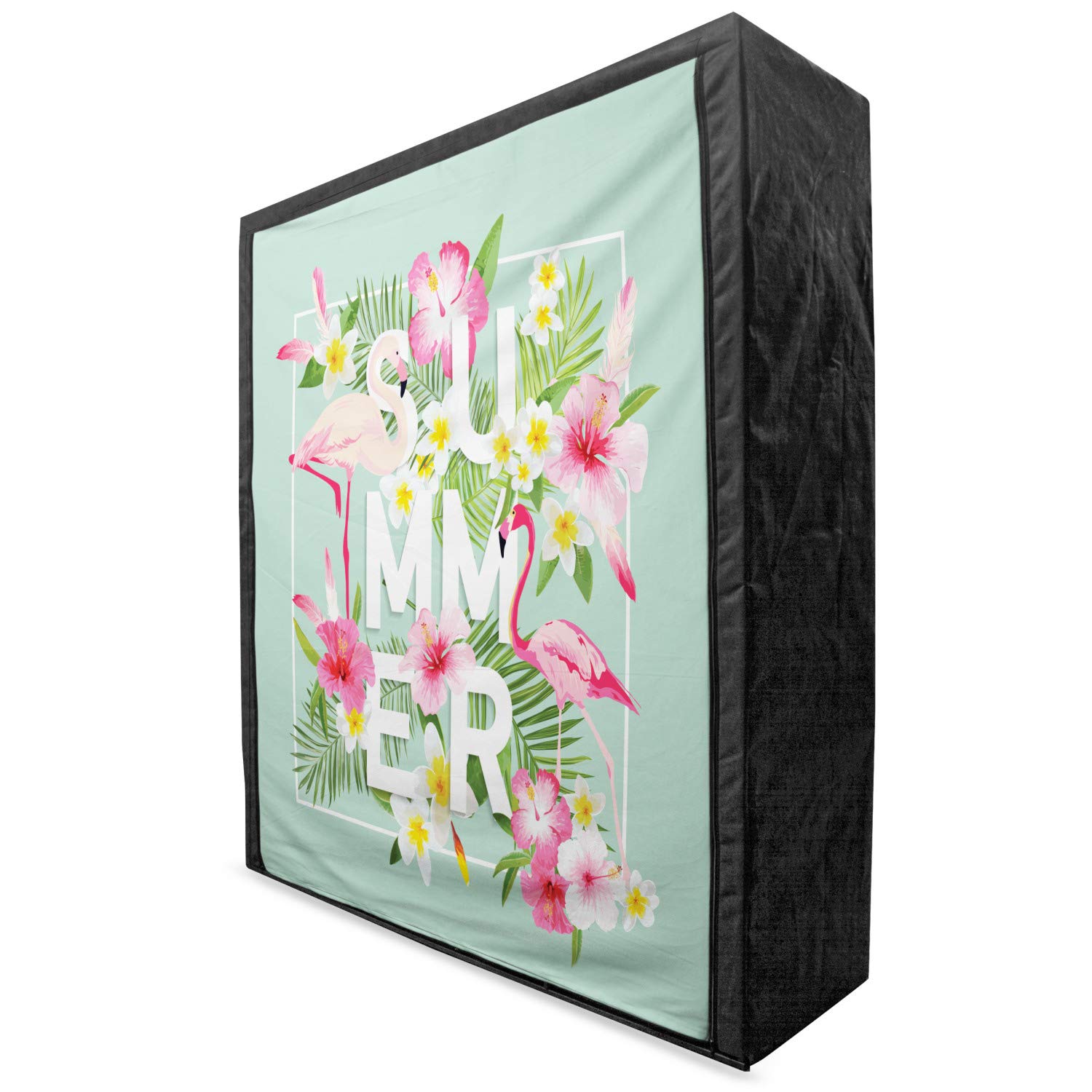 Ambesonne Floral Portable Fabric Wardrobe with Shelves - 59