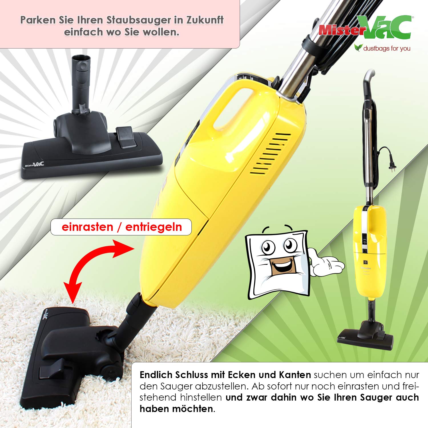 Miele S 130 Electronic AirClean Vacuum Cleaner Replacement Nozzle - Compatible with Floor Nozzle & Snap-in Nozzle - Perfect for Hardwood Floors, Carpets and Pet Hair Cleaning