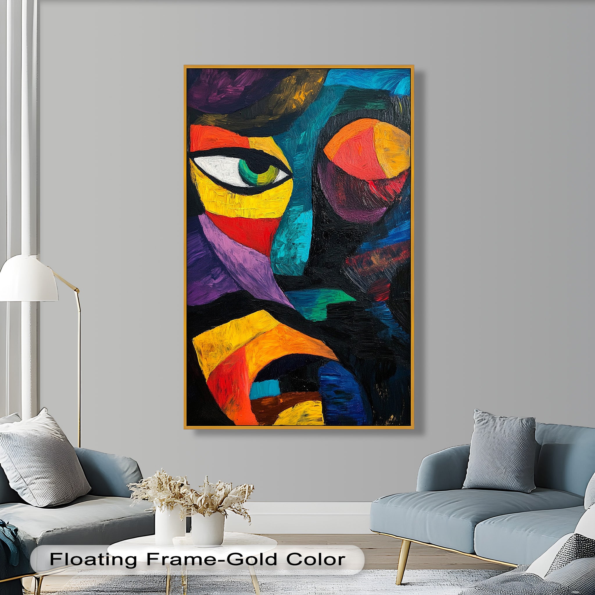 Abstract Eye Expression Fauvism Oil Painting - Modern Wall Art for Living Room, Bedroom & Office Decor