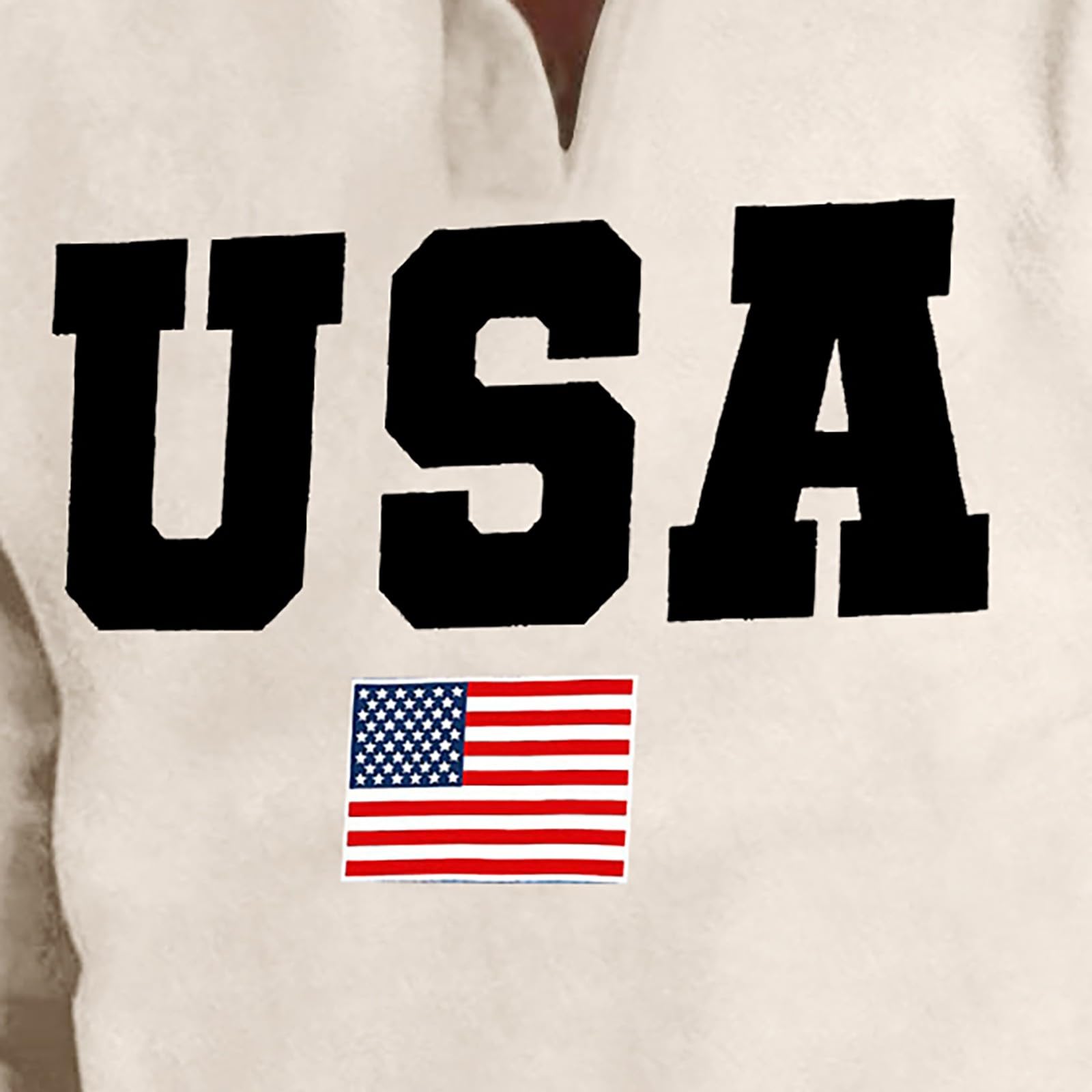 American Flag Men's Fleece Hoodie - Moisture Wicking & Breathable Quarter Zip Sweatshirt | Casual Wear, Outdoor Activities & Sports