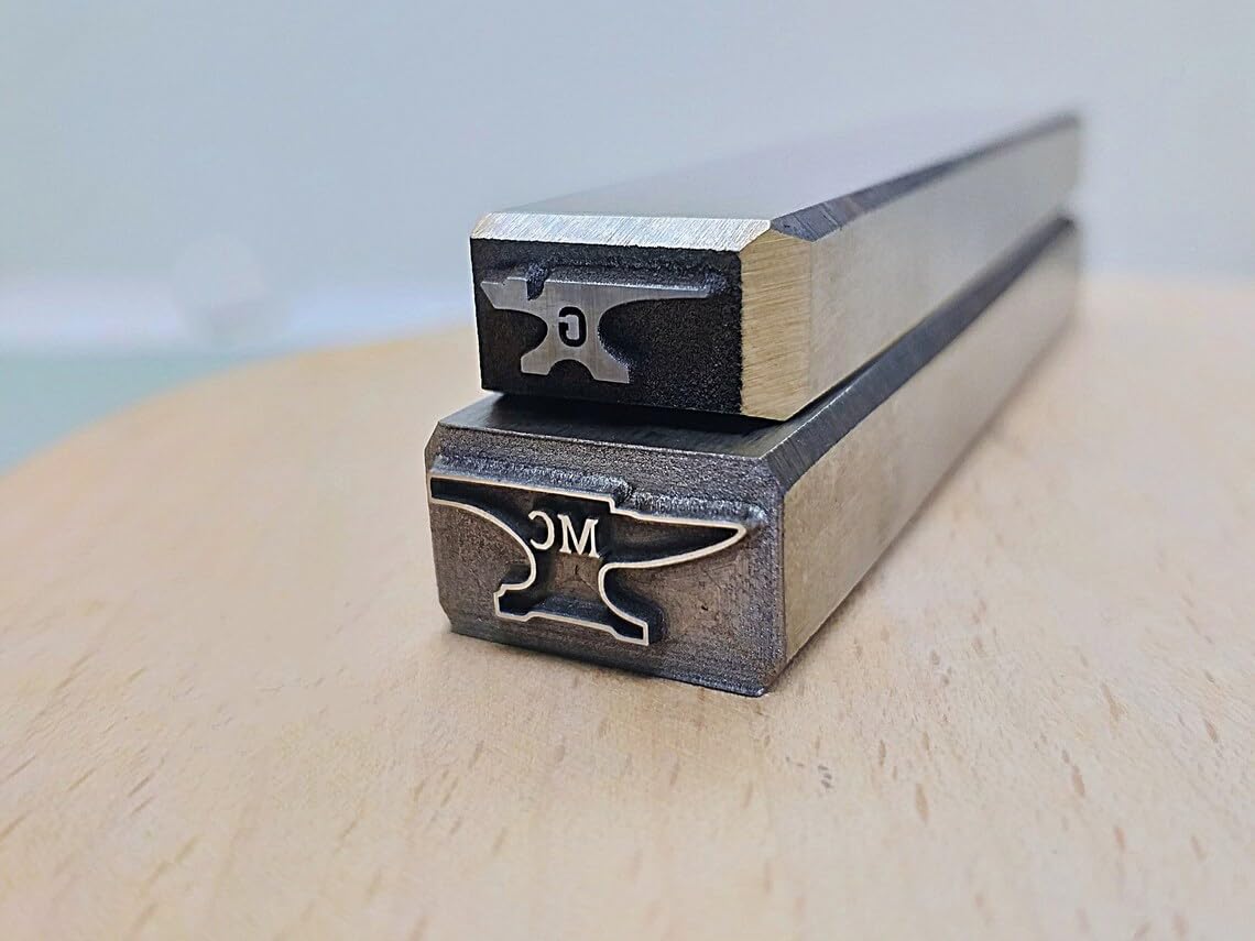 Custom Blacksmith & Knife Maker Steel Stamps - Personalized Logo Touchmark for Metalworking & Leather Crafts | Perfect for Branding Handmade Knives, Tools & Metal Art Projects
