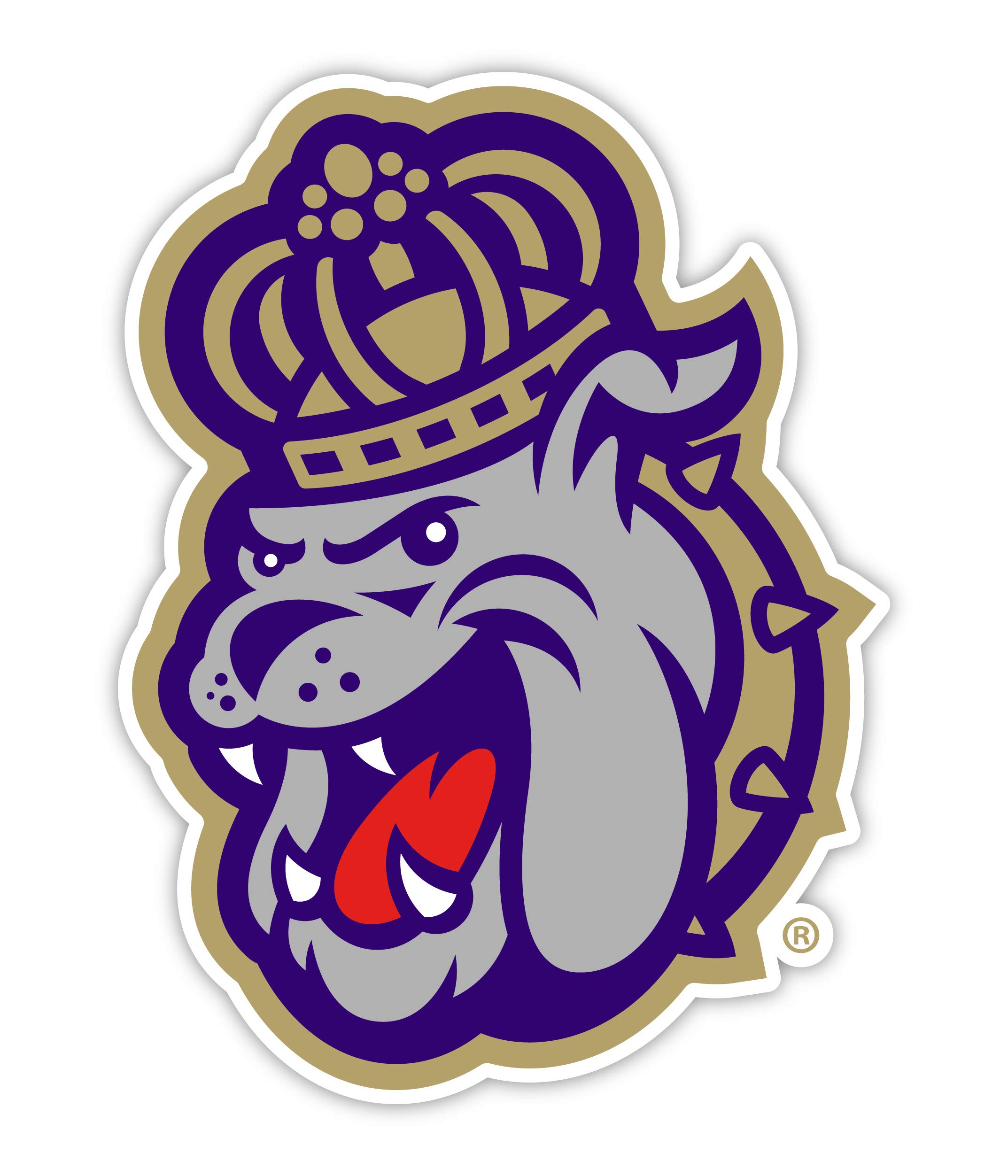 James Madison Dukes 8 Inch Vinyl Mascot Decal Sticker 4-Pack - Officially Licensed College Team Stickers for Cars, Laptops & Windows - Perfect for Game Day & School Spirit