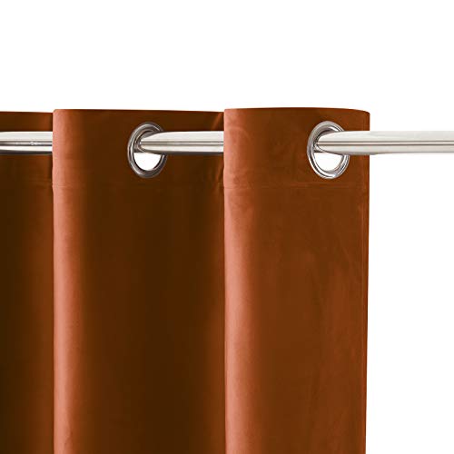 Amber Gold Velvet Curtains, Grommet