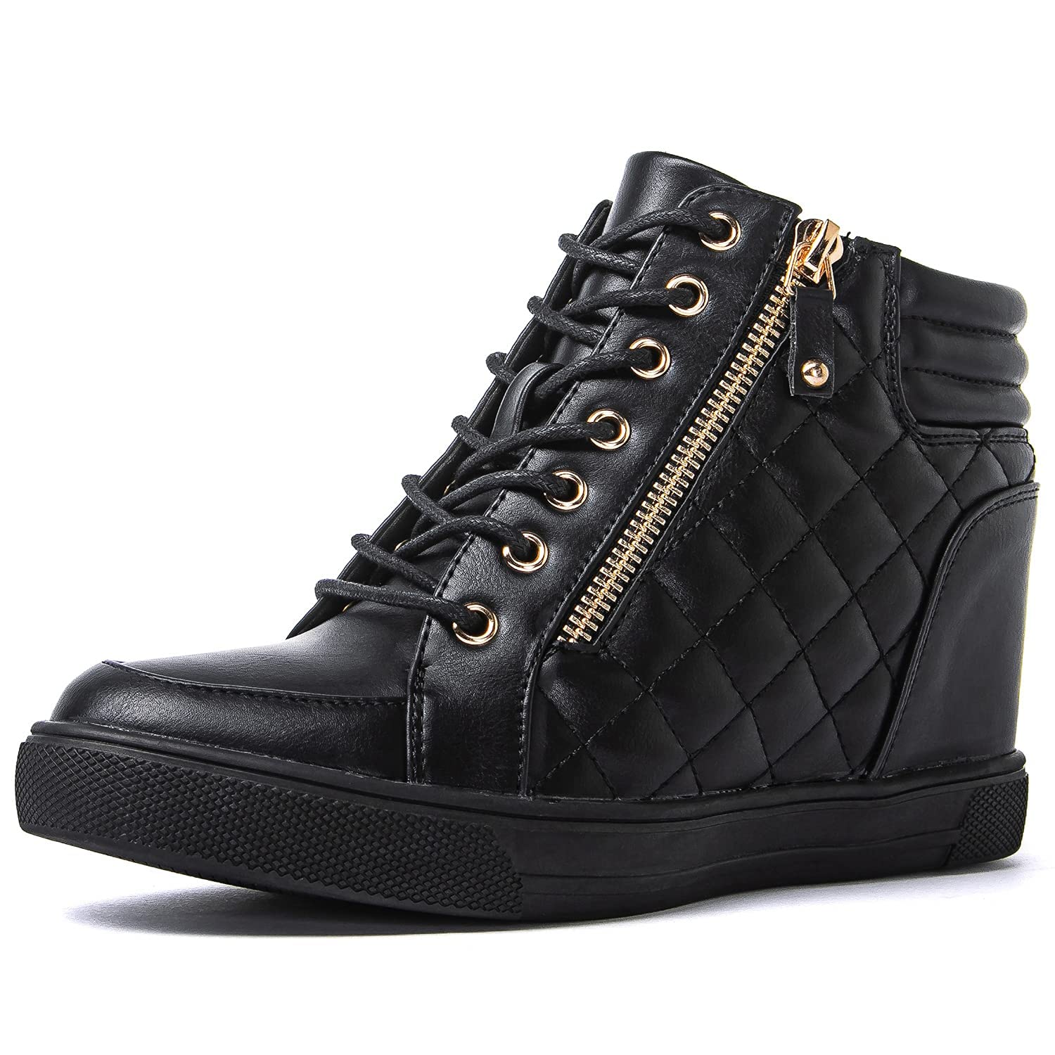 GLOBALWIN Women's Fashion Ankle Boots Wedge Sneakers - Comfortable Casual Shoes for Walking, Work & Everyday Wear