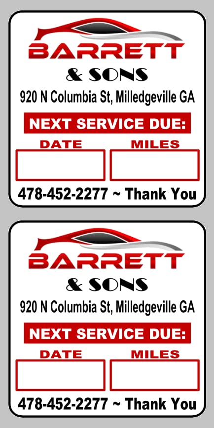 McAuley Custom Oil Change Stickers 2x2 Inch - Durable Windshield & Door Jamb Labels - Easy to Write On & Peel Off - Blue (1000 Pack) - Perfect for Vehicle Maintenance Reminders & Service Tracking