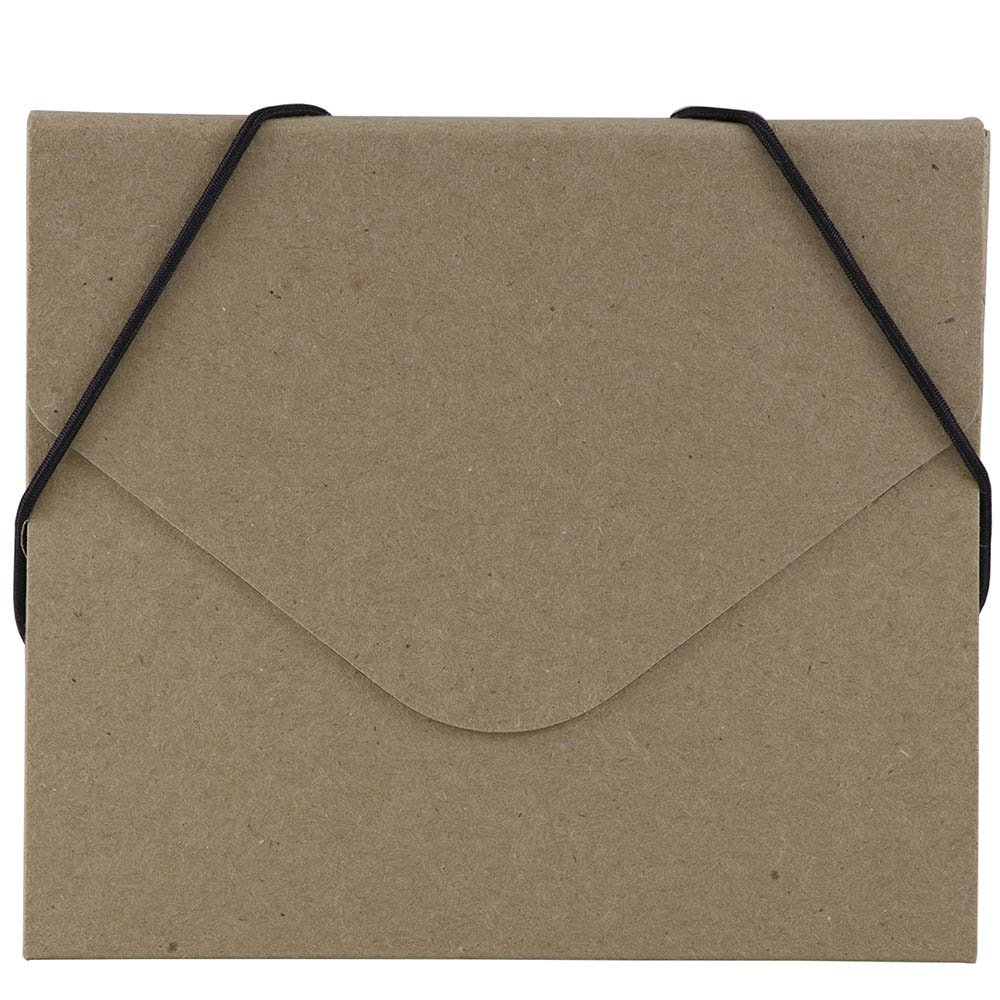 Recycled Kraft CD Case Portfolio with Elastic Closure - for Storage & Organization