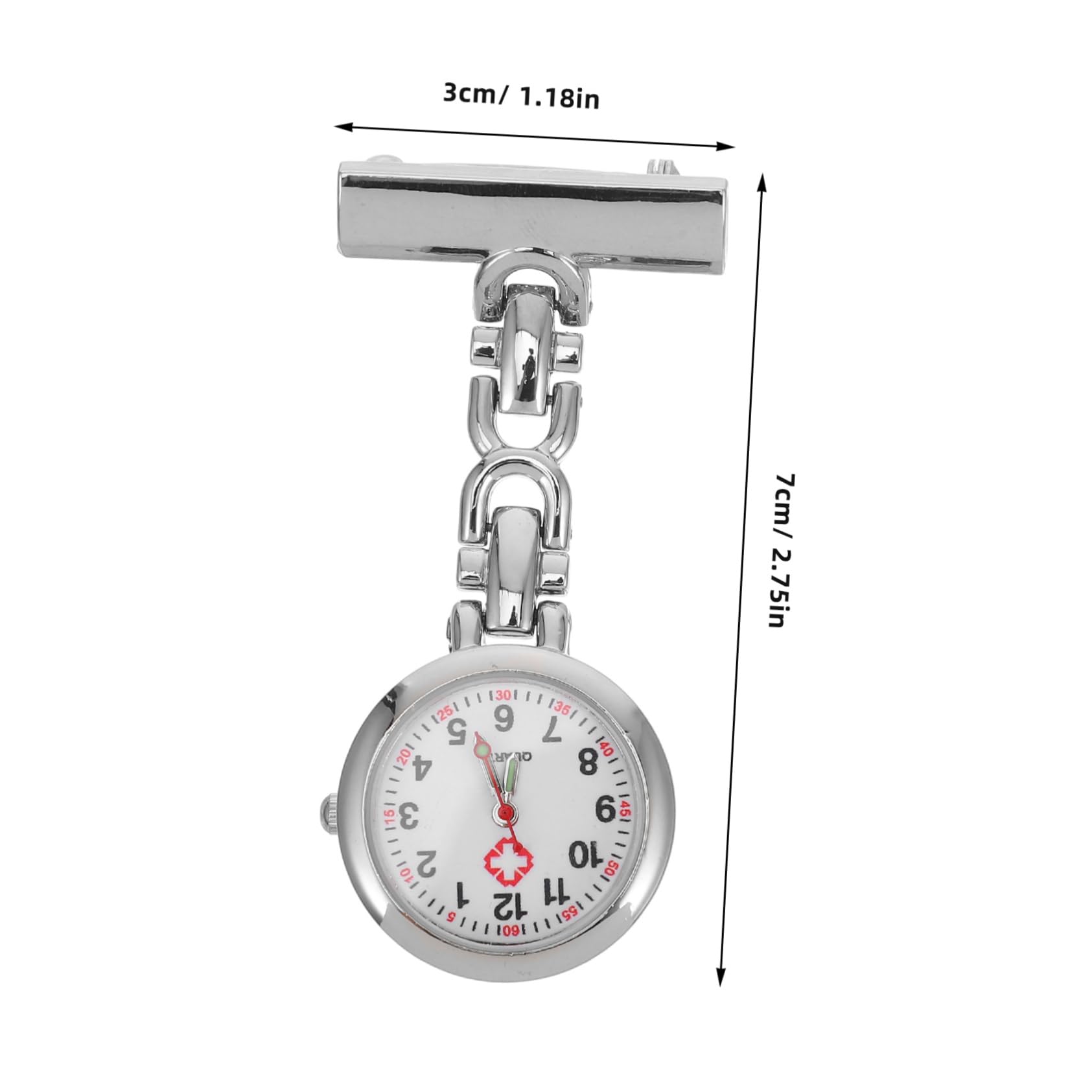 Nurse Watch Brooch - Digital Clip-On Hanging Watch for Nurses & Medical Professionals - White Pocket Watch Pin for Men & Women - Perfect for Hospitals, Clinics & Healthcare Work