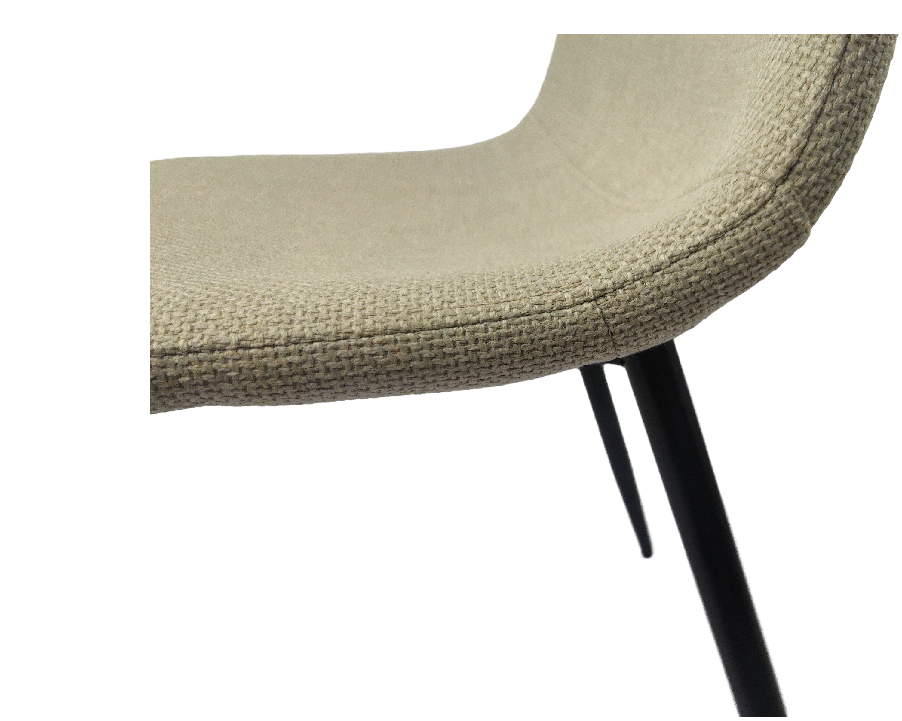 4-Piece Modern Upholstered Dining Chair Set - Linen Cushion Seats with Sturdy Black Metal Legs - Kitchen & Dining Room Accent Chairs (Beige) - Perfect for Small Spaces, Breakfast Nooks & Contemporary Home Decor