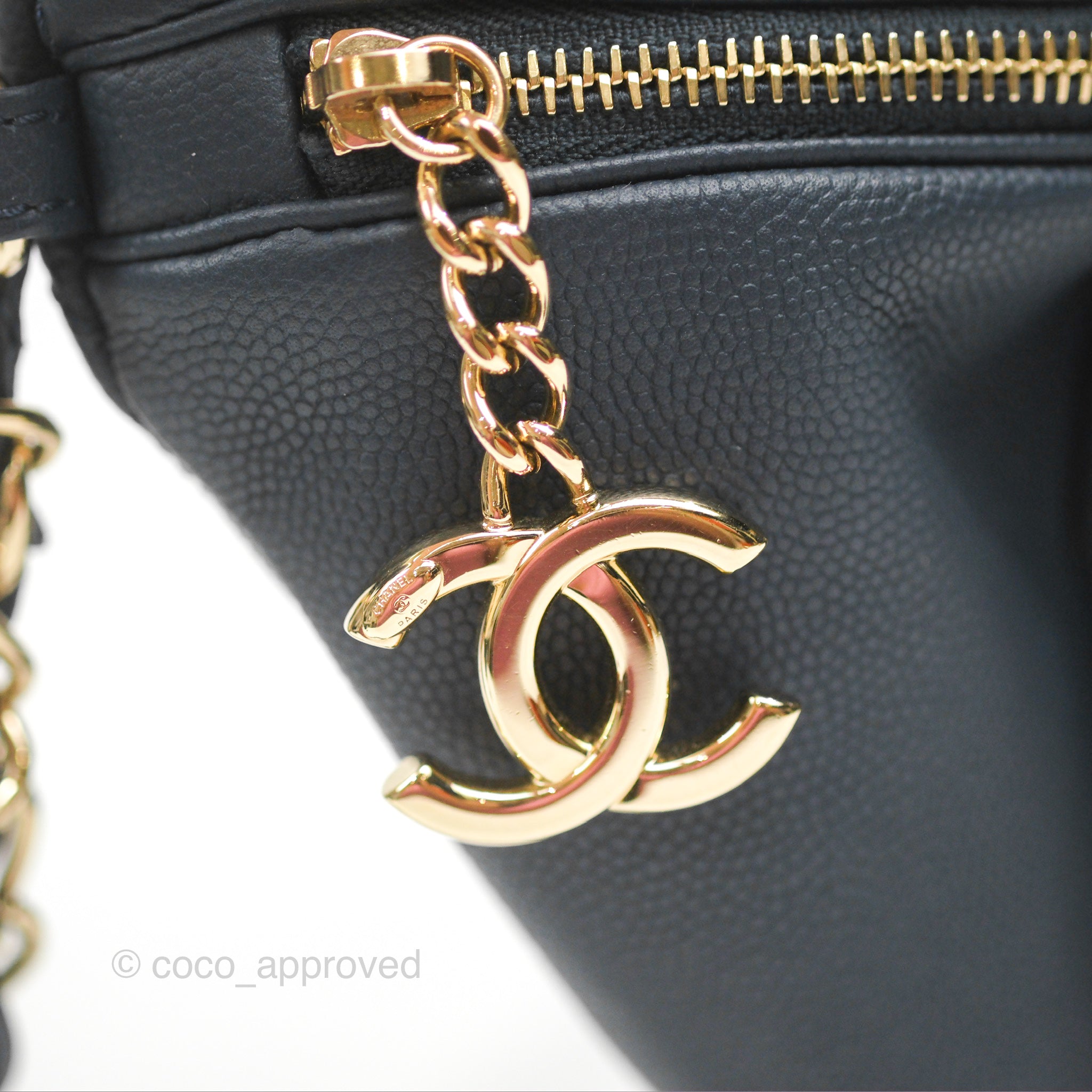 Chanel Business Affinity Waist Belt Bag in Navy Caviar Leather with Gold Hardware - Perfect for Work, Travel & Evening Events
