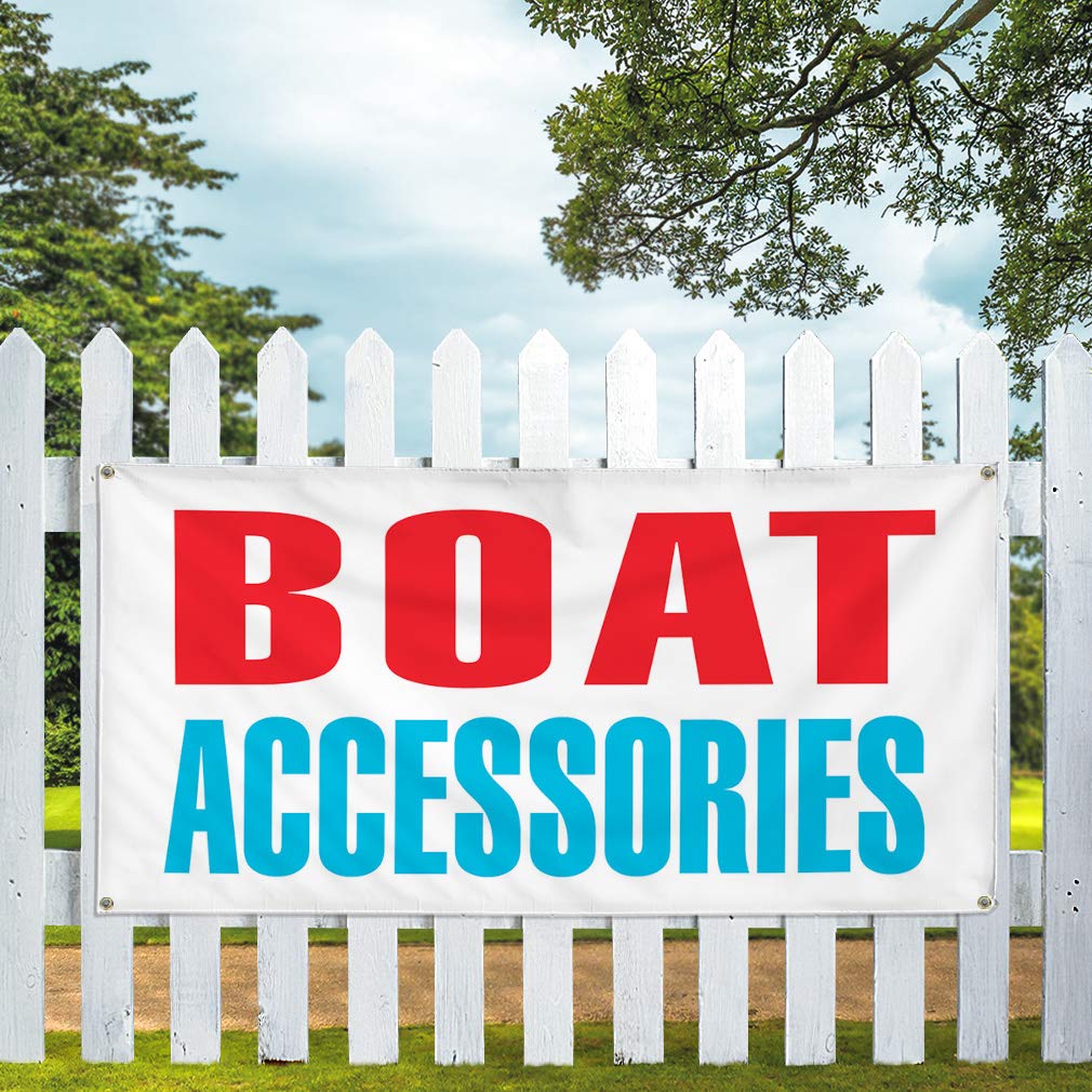 Durable Vinyl Banner 48x96 Inches - Weatherproof Boat Accessories, Business & Industrial Yard Signs with 8 Grommets (Red/Blue) - Perfect for Outdoor Advertising, Events & Marine Use