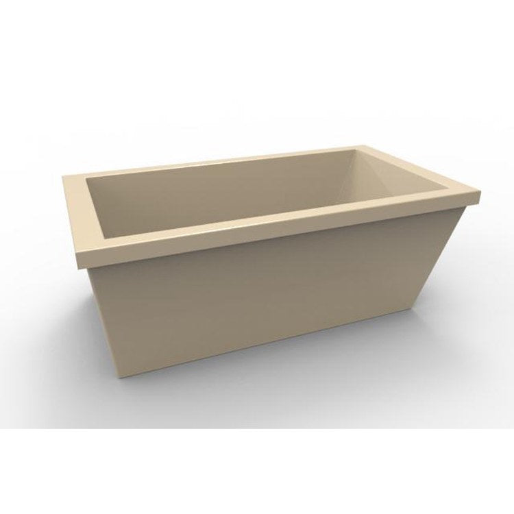 Lexie Freestanding Acrylic Bathtub - 66 x 36 x 23.5 Inch Modern Rectangular Soaking Tub with Air Jets, Designer Collection for Luxury Bathroom Spa Experience