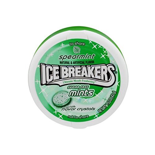Spearmint Mints by Ice Breakers - 1.5 oz (Pack of 6) | Refreshing Breath Mints for Work, Travel & Social Events | Sugar-Free Mint Candy for Fresh Breath All Day