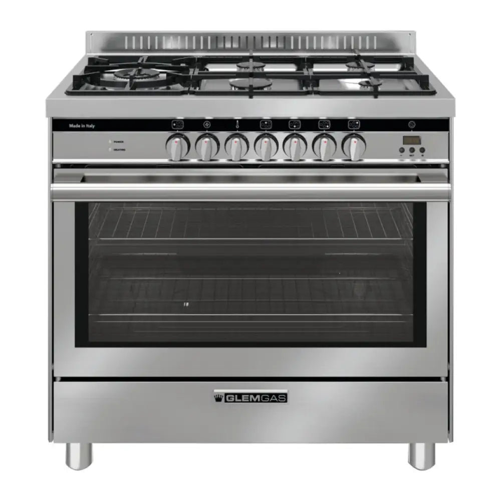 Glem Gas GS965GE 90cm Stainless Steel Dual Fuel Cooker - Perfect for Home Kitchens & Professional Cooking