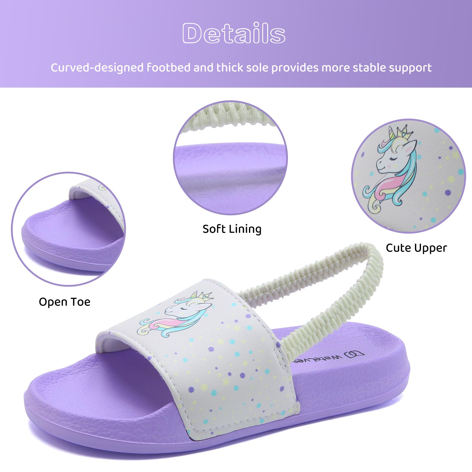 Waterproof Toddler Slides Sandals for Boys & Girls - Non-Slip Swim & Beach Water Shoes, Breathable Casual Slippers - Perfect for Pool, Beach, Park & Summer Outdoor Activities