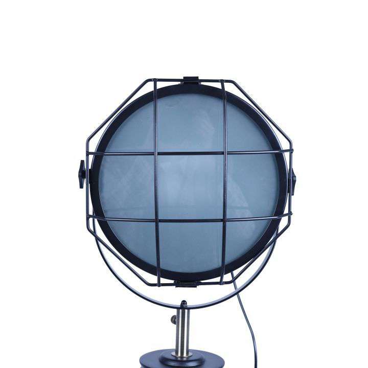 158cm Nautical Tripod Floor Lamp with Matte Black Head - Adjustable Spotlight for Living Room, Bedroom & Office Lighting | Modern Industrial Decor for Home & Workspace