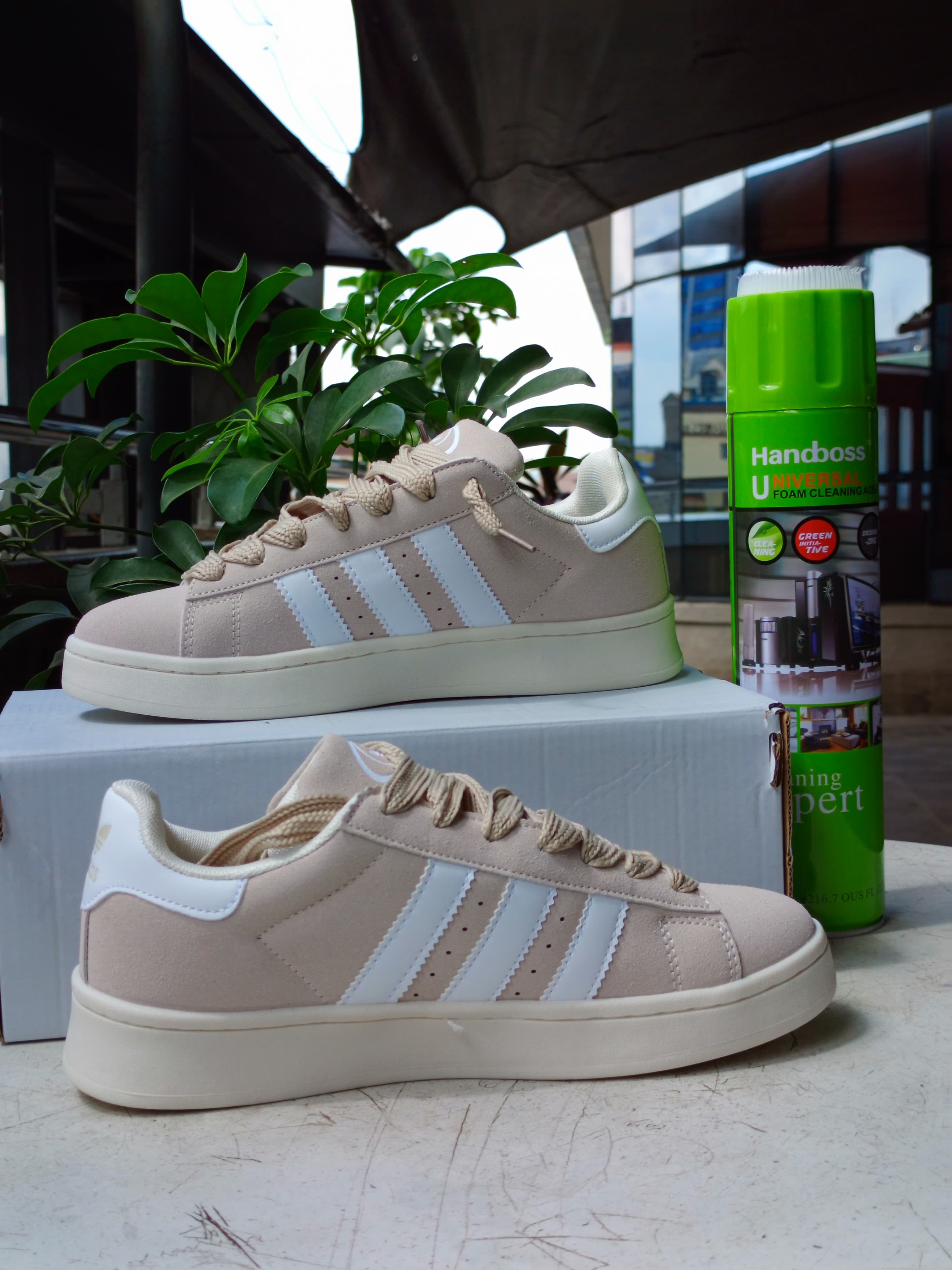 Adidas Campus Sneakers - Beige & White Casual Shoes for Men & Women | Comfortable Streetwear Fashion for Daily Wear, Running & Gym