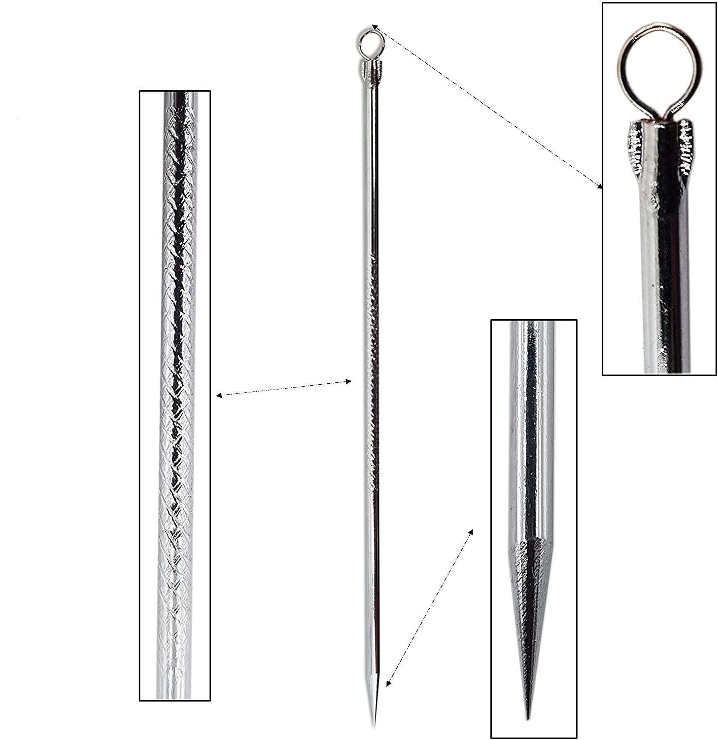 HP HIGH PROFILE Stainless Steel Blackhead & Pimple Extractor Tool - Acne Whitehead Scar Remover for Men & Women (2-Pack) - Perfect for Home Skincare & Facial Treatment
