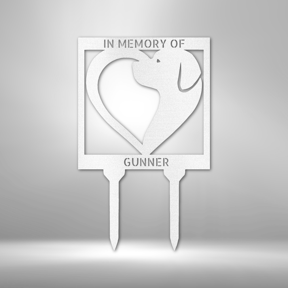 Custom Personalized Dog Memorial Garden Stake - Engraved Steel Pet Remembrance Sign for Backyard, Cemetery or Garden Decor