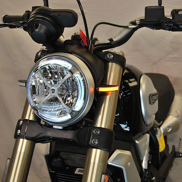 Ducati Scrambler 1100 Front Turn Signals LED Lights - Compatible with 2018-2024 Models - High Visibility Motorcycle Indicators for Day & Night Riding - Perfect for Urban Commuting and Adventure Tours