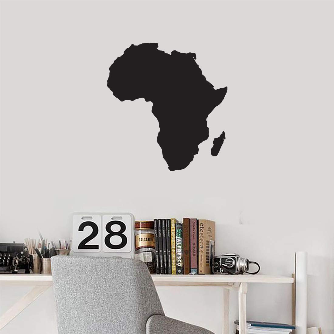 Africa Map Silhouette Vinyl Decals (Black, Set of 2) - Waterproof Stickers for Laptop, Phone, Helmet, Car Window, Mug & Wall Decor - Perfect for Travel Enthusiasts & Home Office Decoration