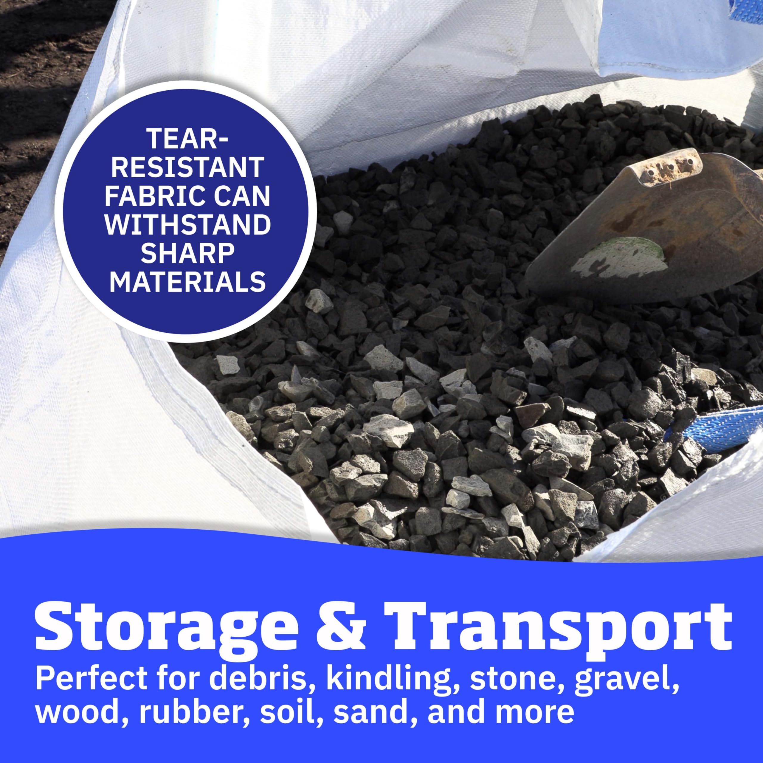 DURASACK 200-Gallon Heavy Duty Contractor Trash Bags - 10 Pack White Woven Polypropylene Demolition Debris Bags for Construction, Yard Waste & Bulk Trash - Holds 2200 lbs - Perfect for Job Sites, Home Renovations & Large Cleanup Projects