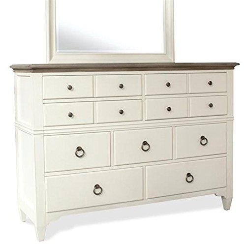 BOWERY HILL Modern 9-Drawer Dresser - Natural & Paperwhite Finish | Perfect for Bedroom Storage & Organization