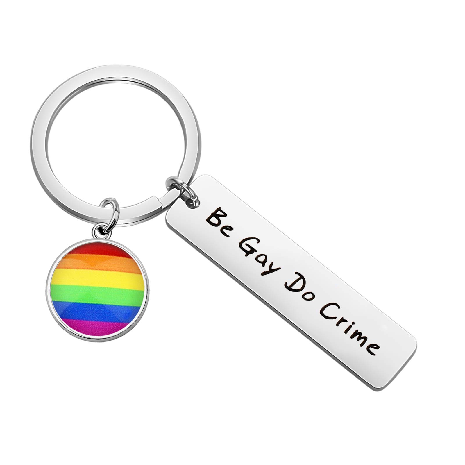 LGBTQ Pride Rainbow Flag Keychain - Gay Pride Jewelry Gift for LGBTQ Community - Perfect for Pride Parades, Everyday Carry & LGBTQ Support