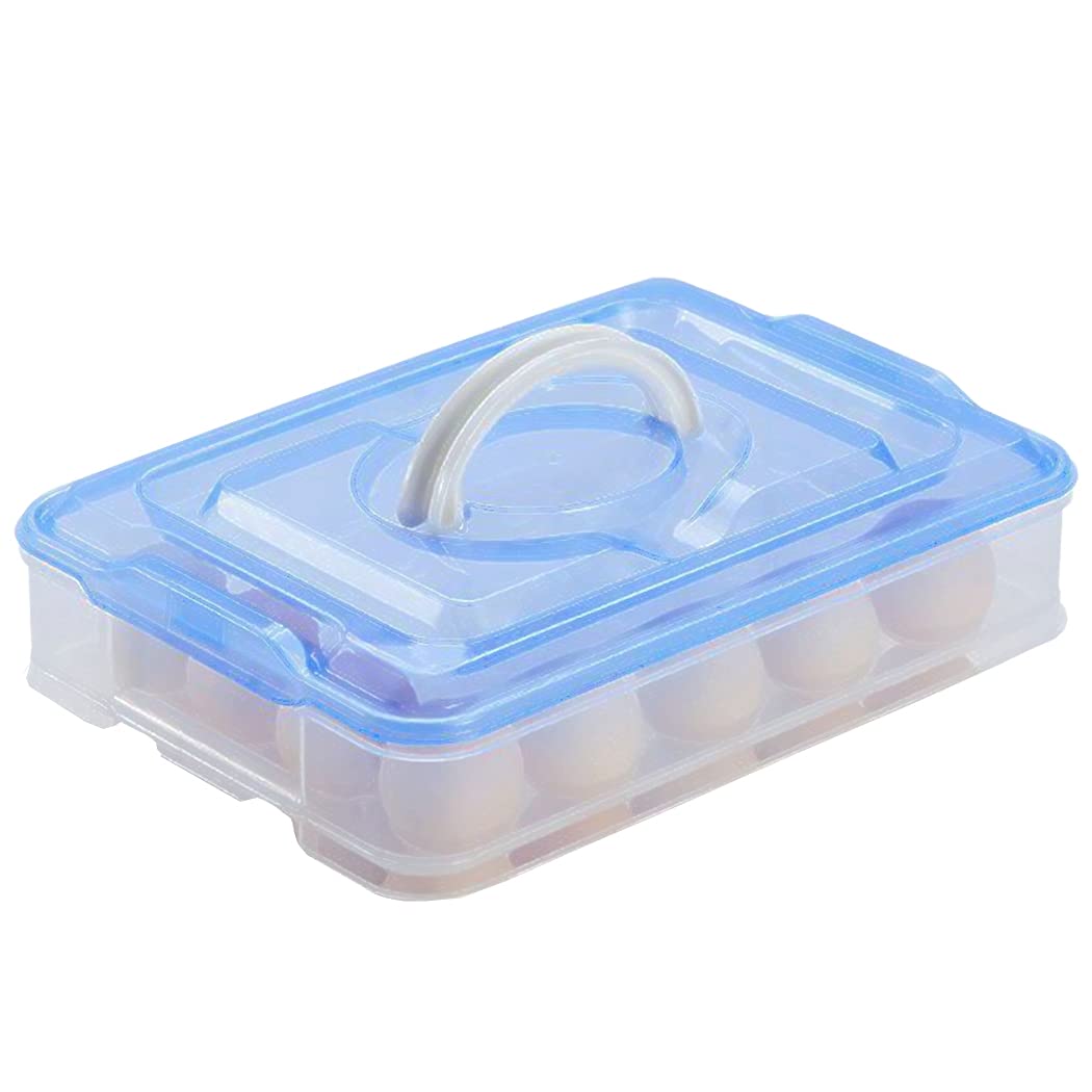 EMORSKY 12 Grid Plastic Egg Storage Box - Refrigerator Organizer & Fridge Egg Basket Container for Fresh Egg Storage - Perfect for Kitchen, Pantry, and Camping Use