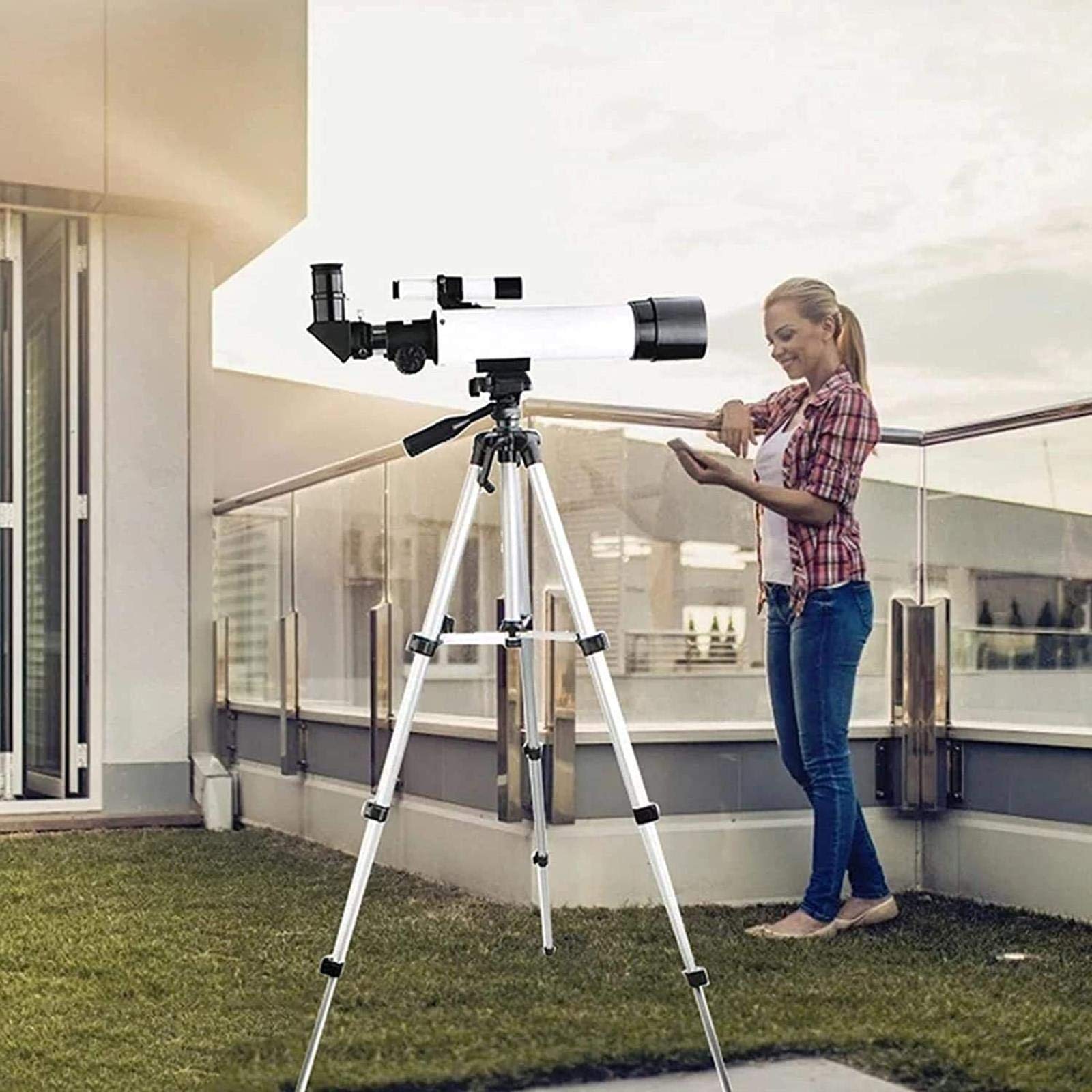 60mm Aperture Adult & Kids Beginner Telescope - Fully Multi-Coated Astronomy Refractor Telescope with Tripod for Indoor/Outdoor Stargazing, Moon Watching & Nature Observation