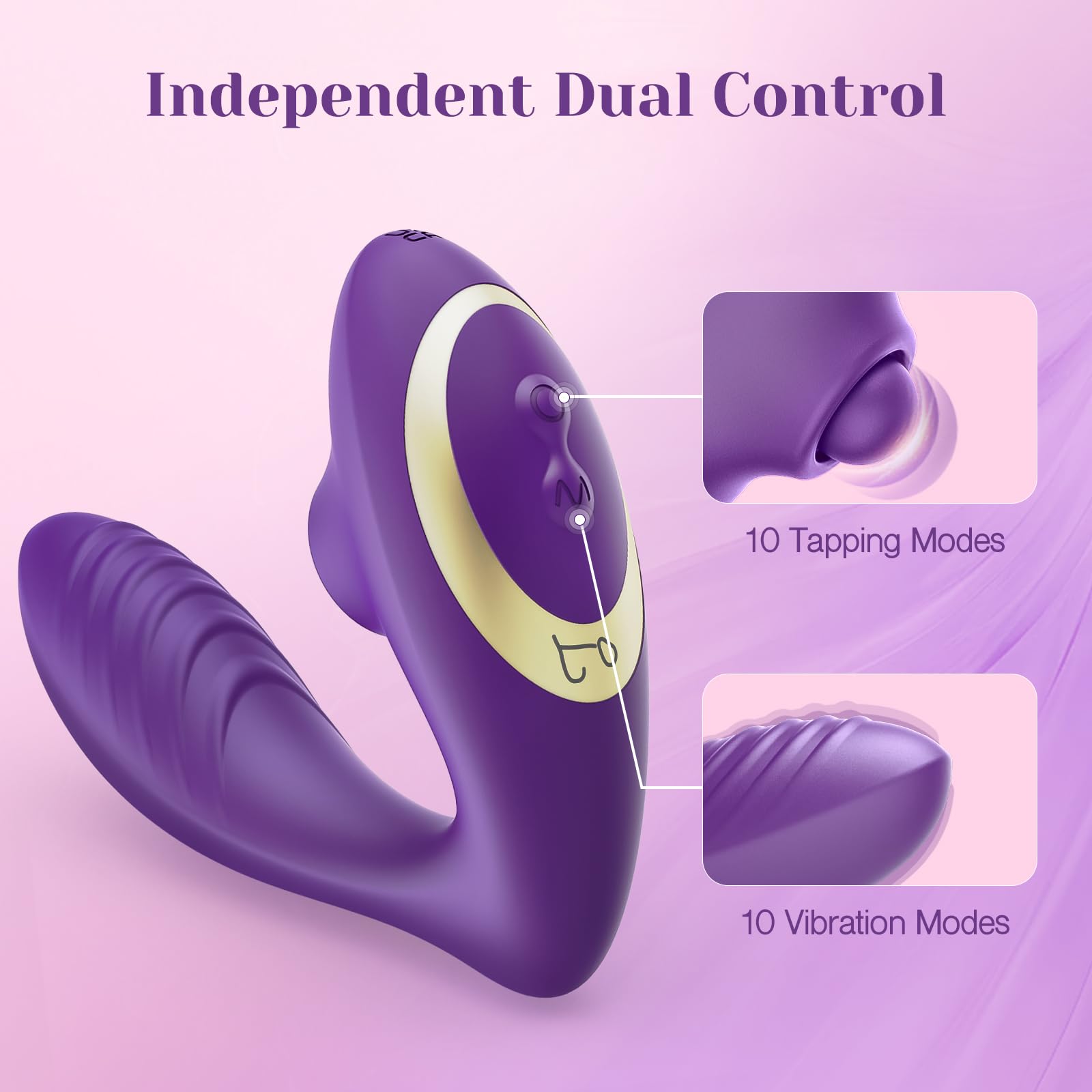 Tracy's Dog Rabbit Vibrator for Women - Dual Clitoral & G-Spot Stimulation with Remote Control, 10 Vibration & 10 Tapping Modes, Body-Safe Silicone, Waterproof & Rechargeable Adult Toy - Perfect for Couples Play & Solo Pleasure (Purple)