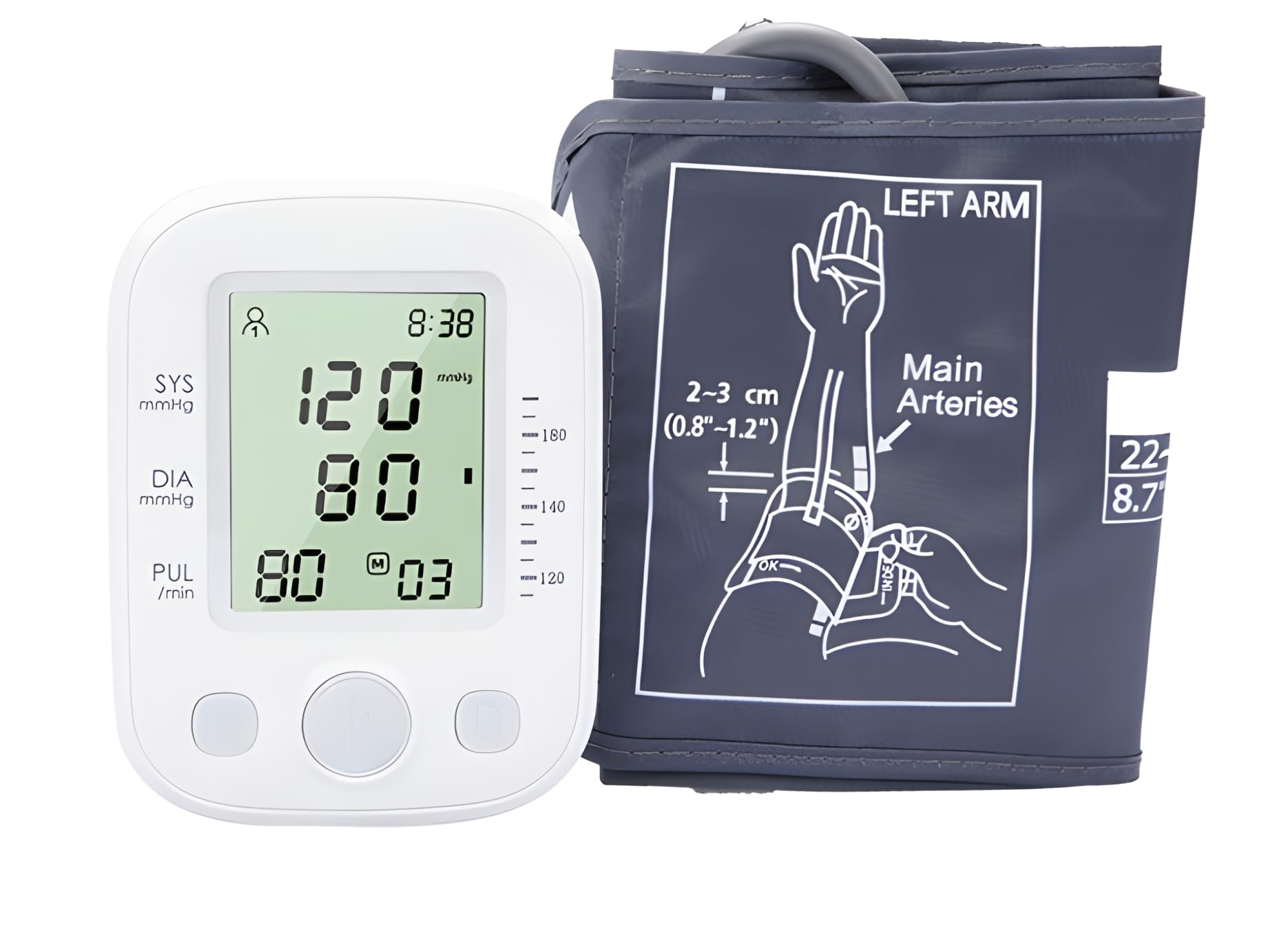 Accurate Upper Arm Blood Pressure Monitor with XL Cuffs (8.6