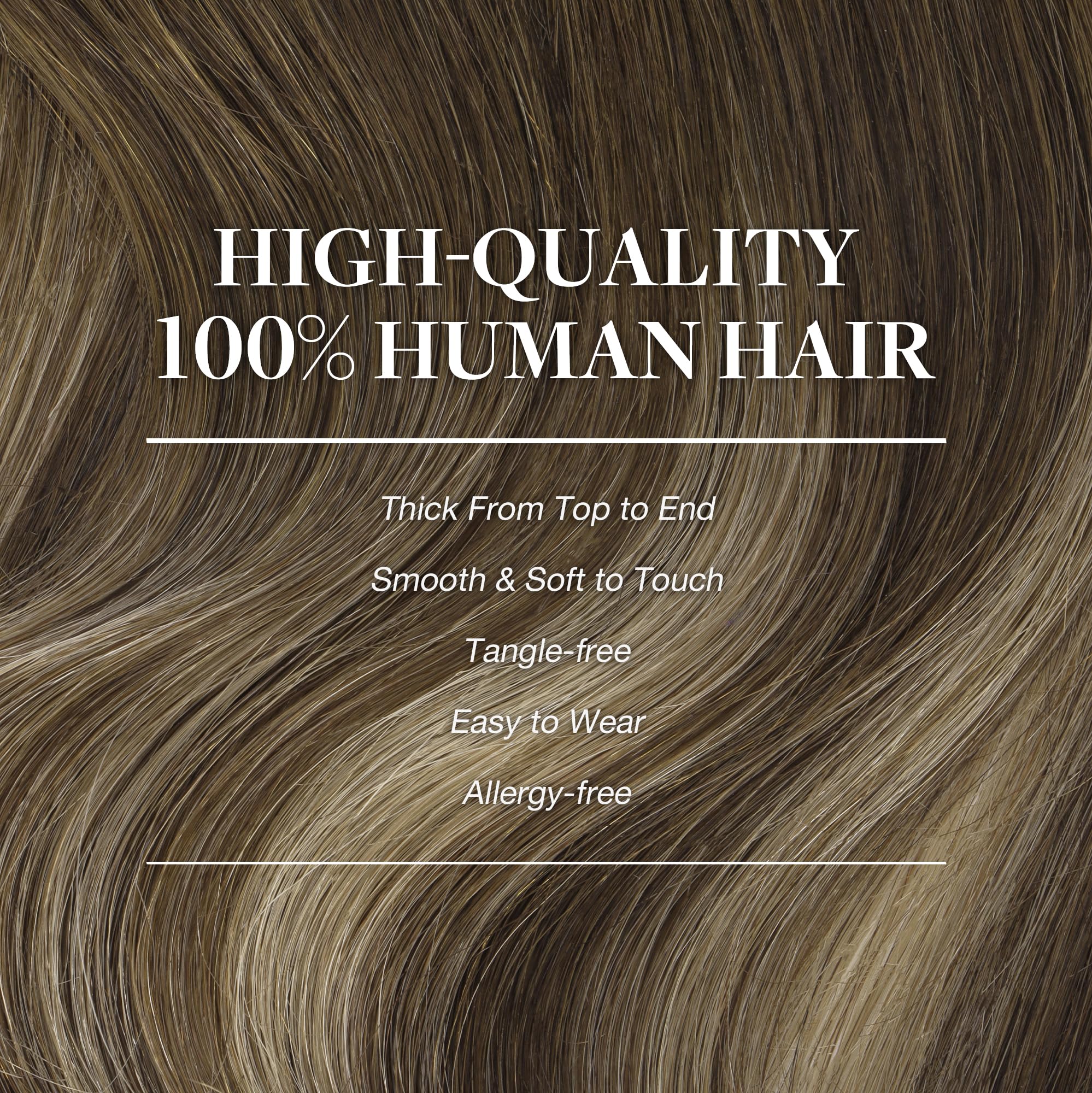 GOO GOO Clip in Hair Extensions 20inch 7Pcs - 100% Remy Human Hair Extensions for Women, Natural 4/26/4 Balayage Chocolate Brown to Honey Blonde (120g) - Perfect for Daily Styling, Parties & Special Occasions