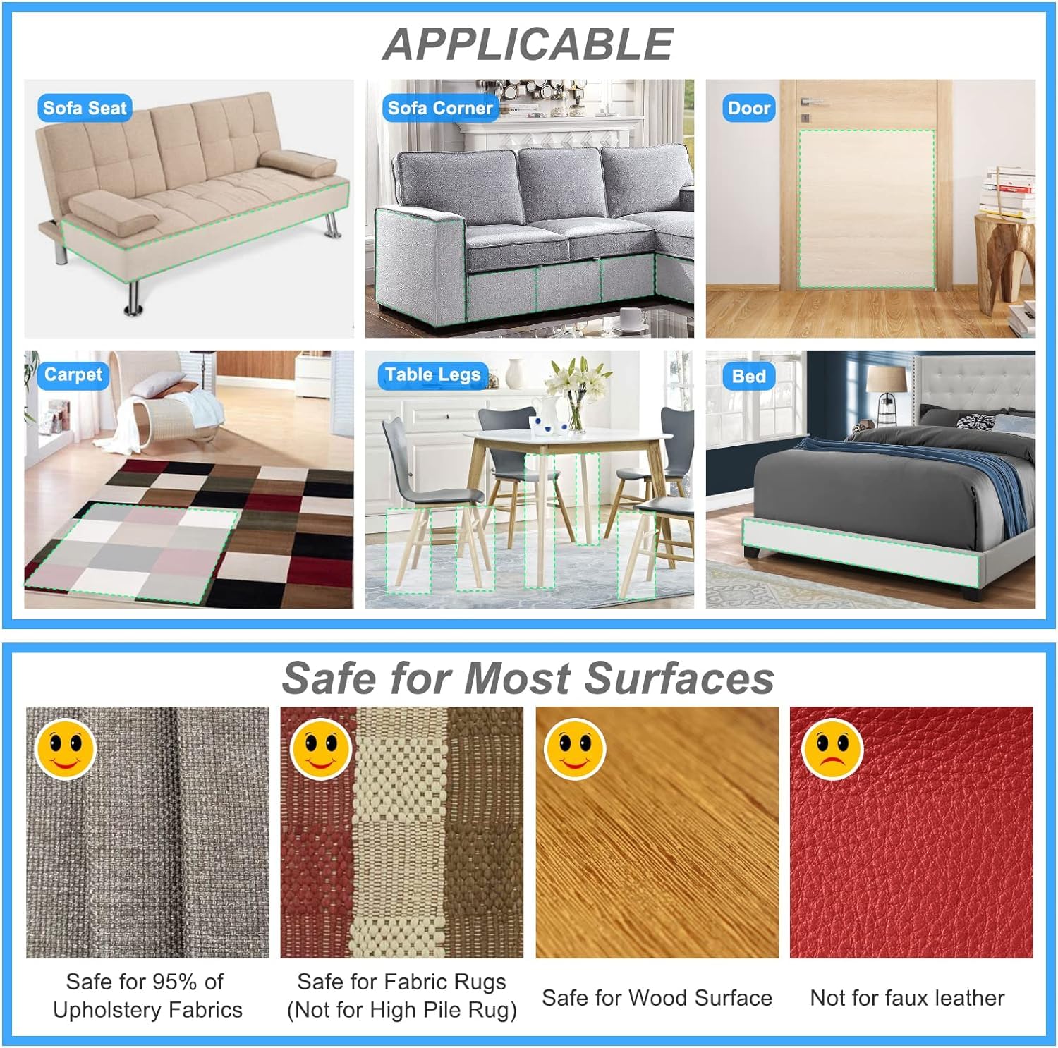 Cat Scratch Protector for Furniture - 12 Pack Anti-Scratch Tape for Sofa, Couch, Chairs - Durable Cat Couch Protectors to Prevent Cat Scratching Damage - Perfect for Pet Owners & Home Protection