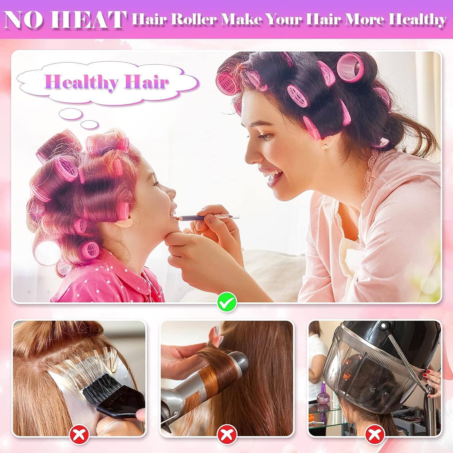 SIYAA 28-Piece Jumbo Hair Rollers Set - 18 Large Rollers & 10 Stainless Steel Duckbill Clips - 3 Sizes for Long, Medium & Short Hair - Salon-Quality DIY Styling for Volume & Curls - Perfect for Home Use, Parties & Special Occasions