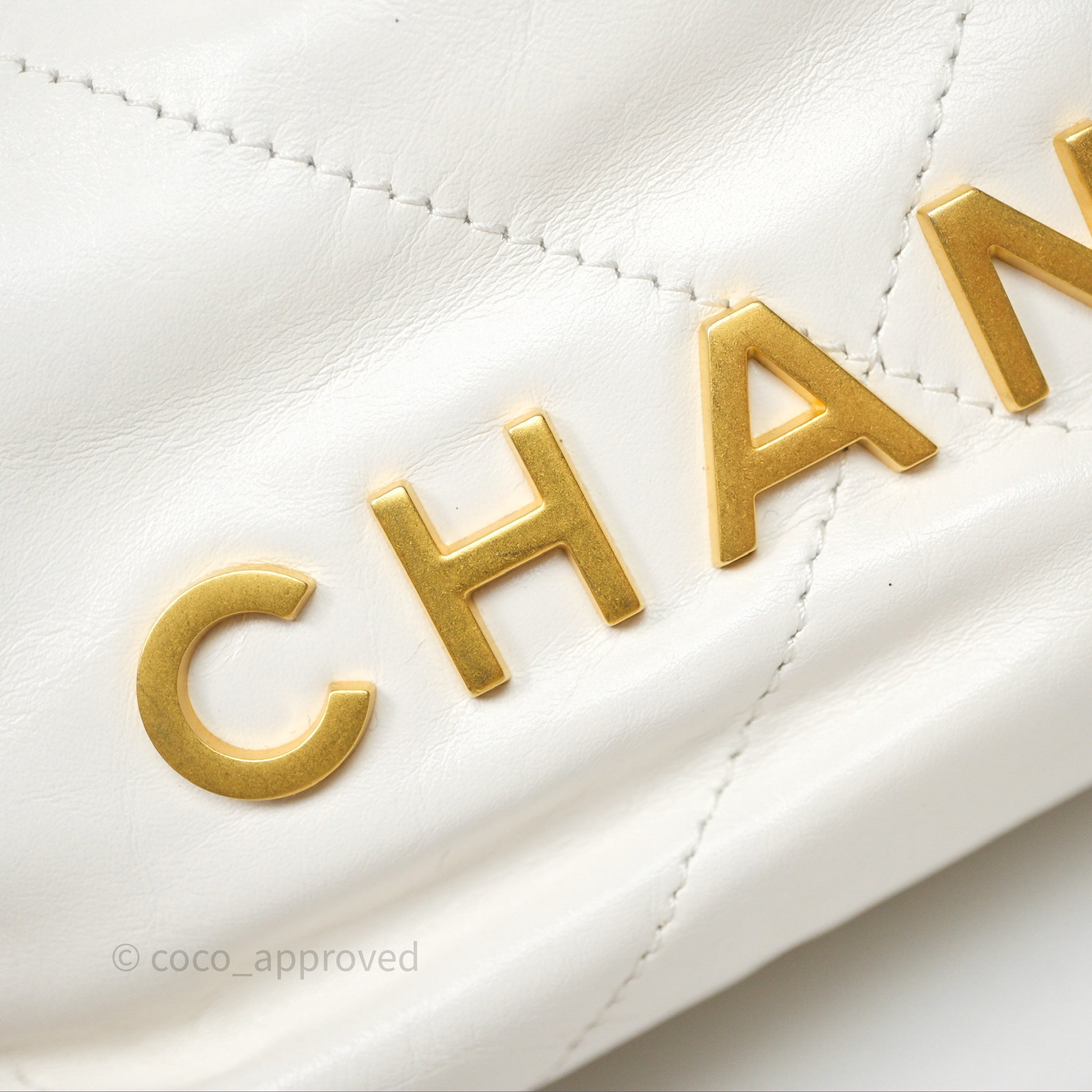 Chanel 22 Mini Bag White Shiny Crumpled Calfskin Leather Crossbody Purse - Luxury Designer Handbag for Women, Perfect for Parties & Evening Events