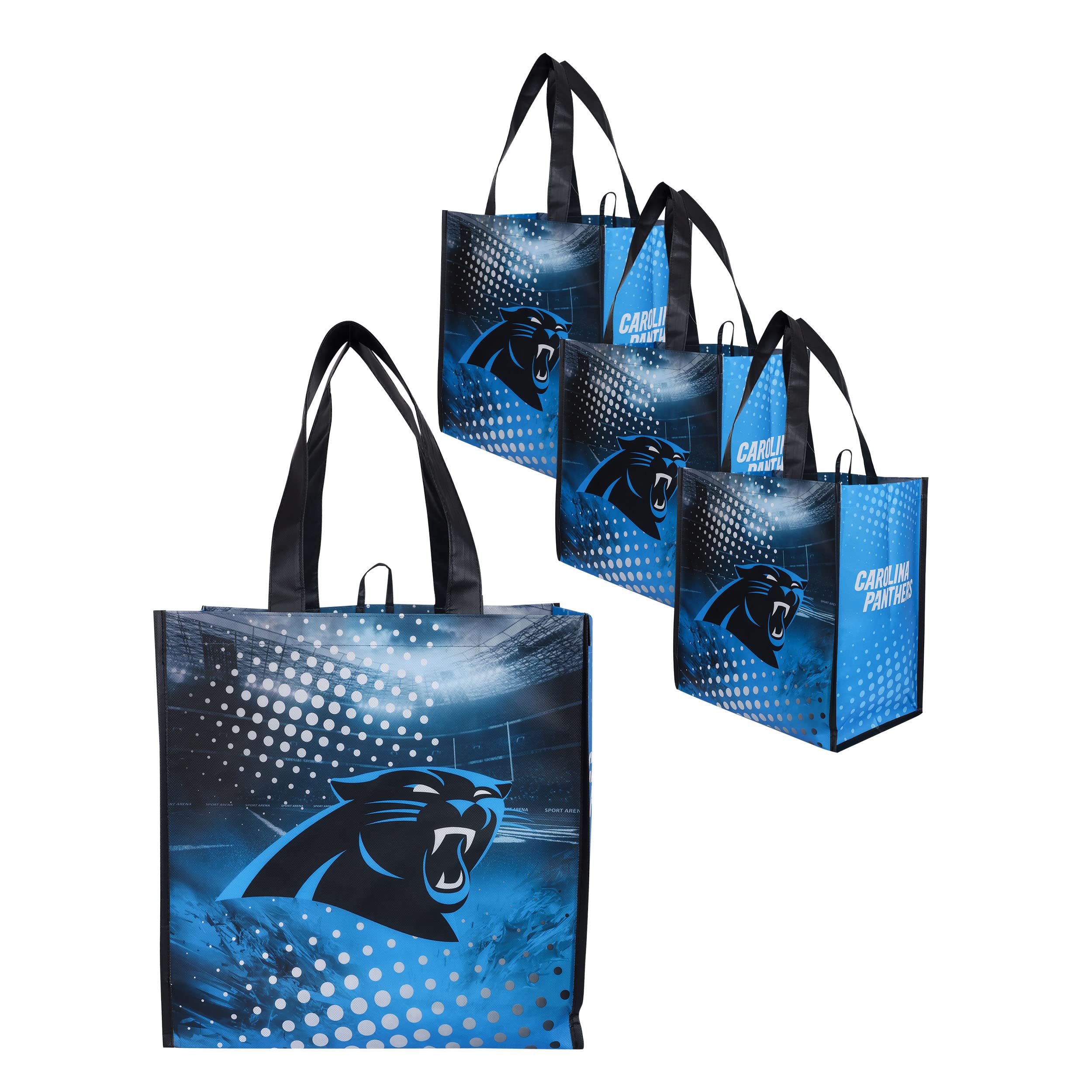 FOCO NFL Team Logo Reusable Grocery Shopping Bags - Eco-Friendly Tote Bags for Groceries, Beach, Gym & Shopping | Officially Licensed NFL Merchandise