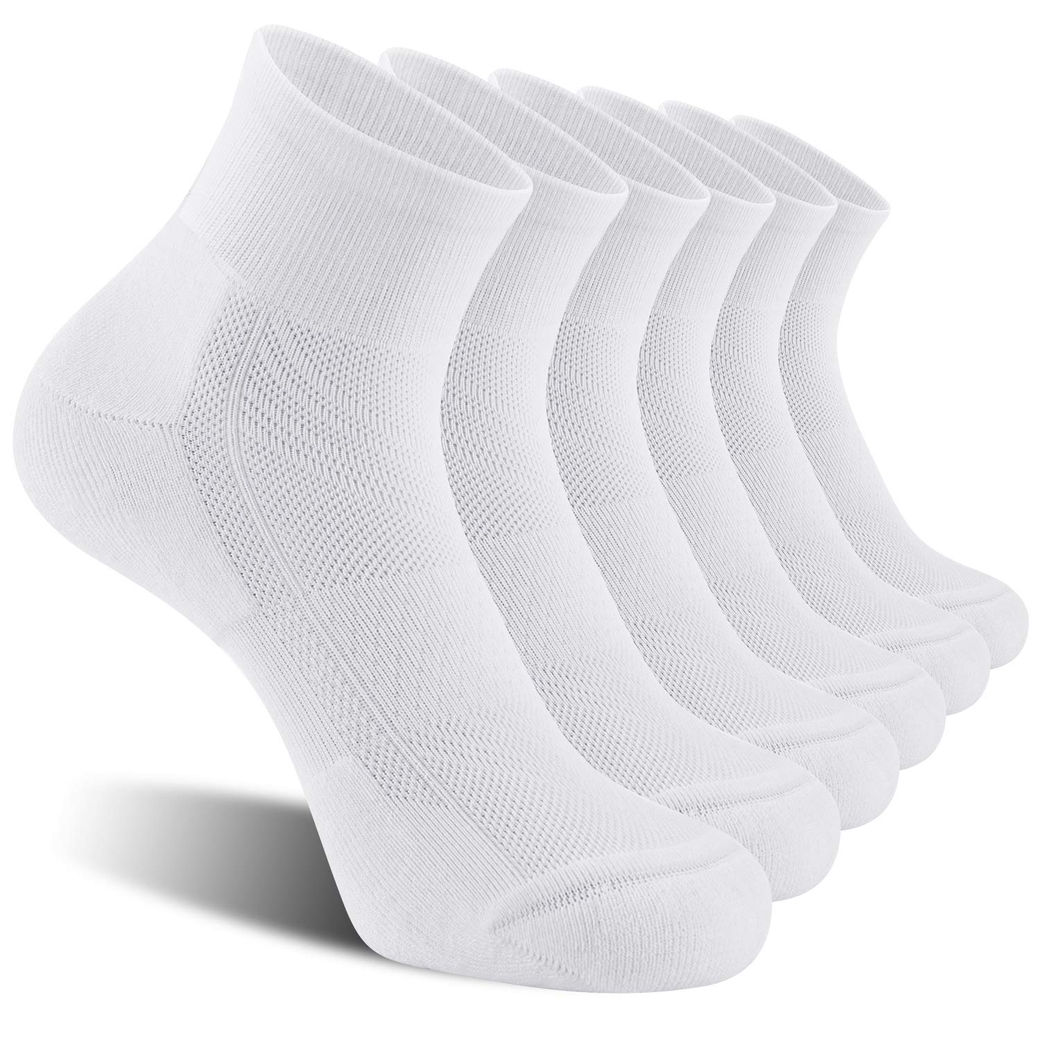 CelerSport 6 Pack Men's Breathable Cushioned Ankle Socks for Running, Sports & Workout - Comfortable Athletic Socks for Gym, Hiking & Daily Wear