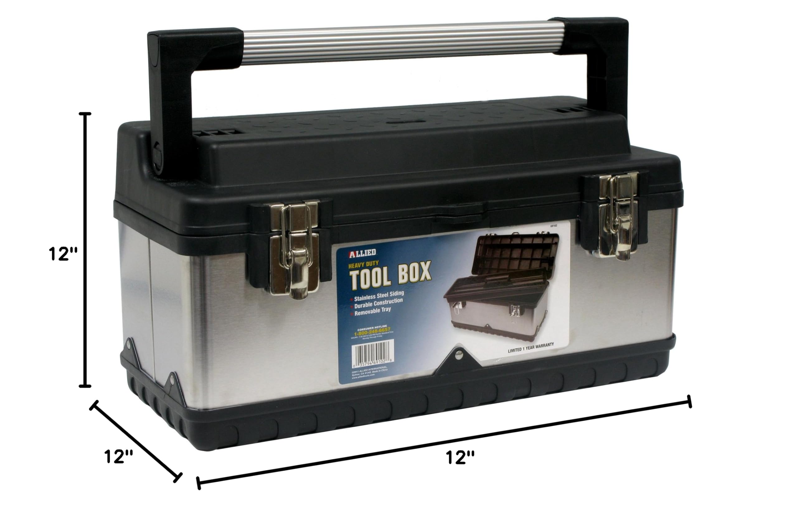 Heavy Duty Stainless Steel Tool Box with Sliding Drawers - Perfect for Mechanics, DIY Projects & Workshop Organization