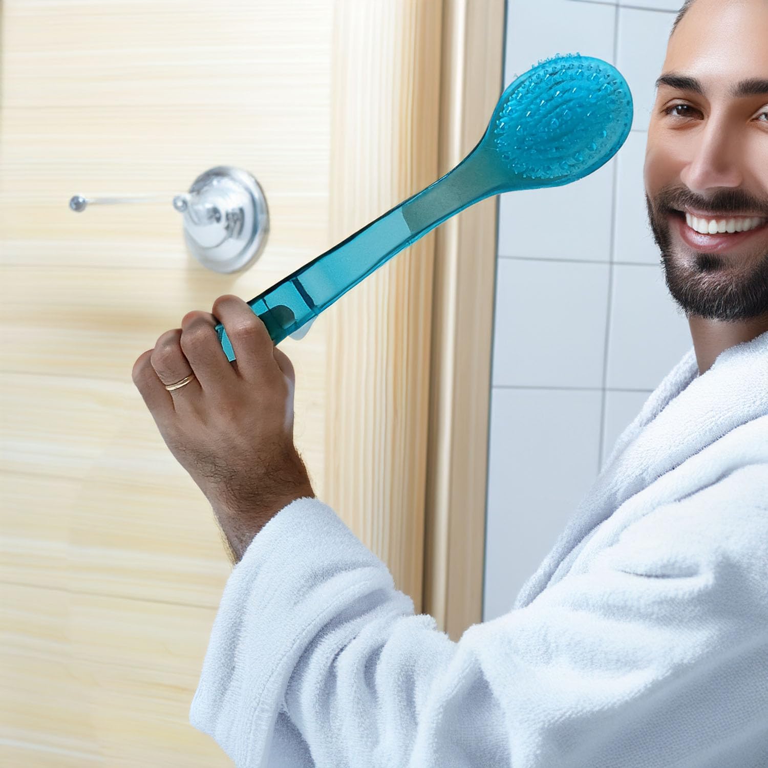 2 Pack Back Scrubber Shower Brush with 14 Inch Long Handle - Soft Bristles Body Exfoliator for Men & Women - Perfect for Wet/Dry Bath Skin Care & Spa Relaxation at Home