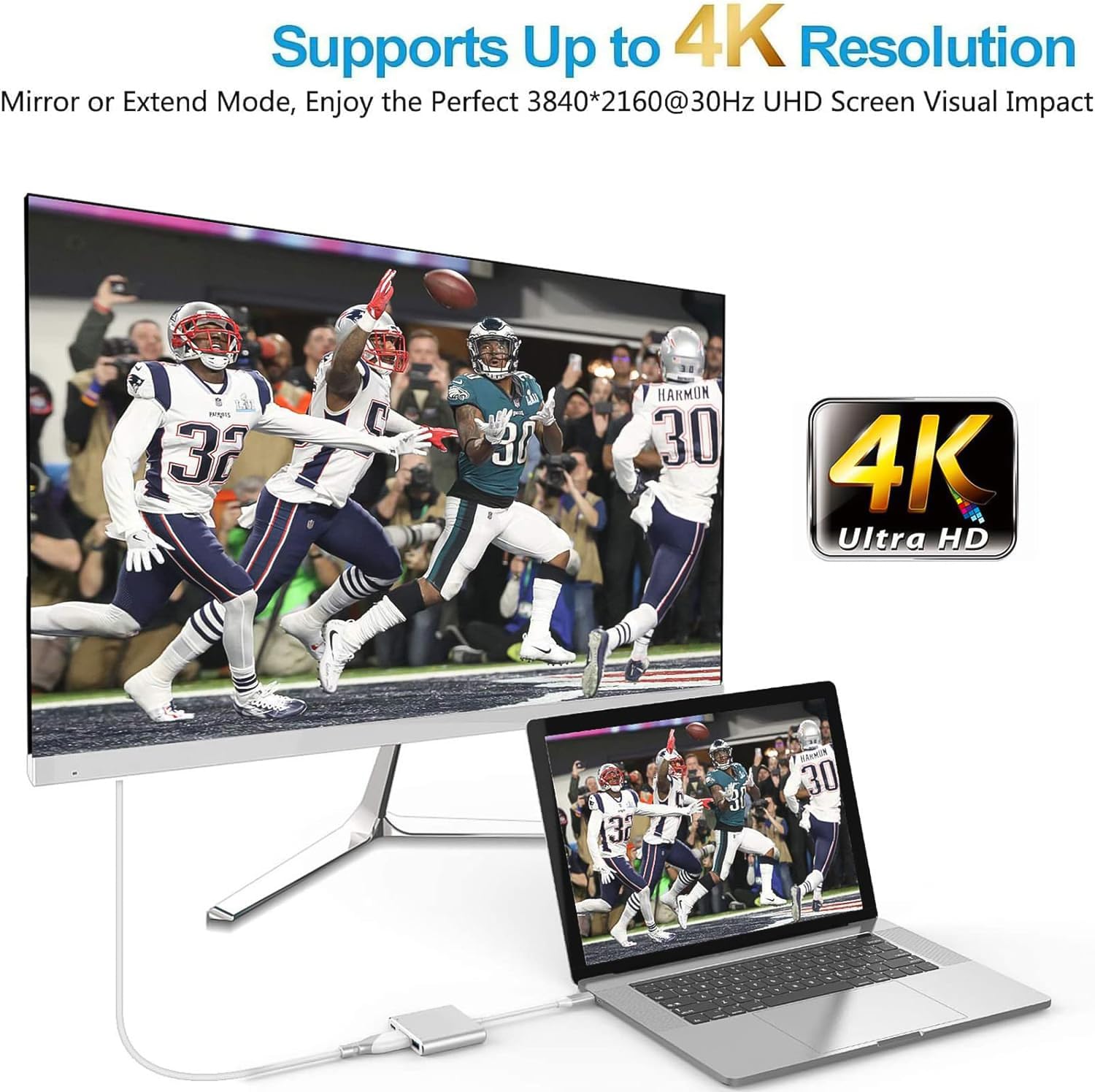 GADEBAO USB C to HDMI Adapter 4K - 3-in-1 USB C Hub with HDMI Output, USB 3.0 Port & Fast Charging - Compatible with MacBook Pro/Air, iPad Pro, iPhone 15, HP, LG Laptops - Perfect for Home Office, Online Meetings & 4K Video Streaming