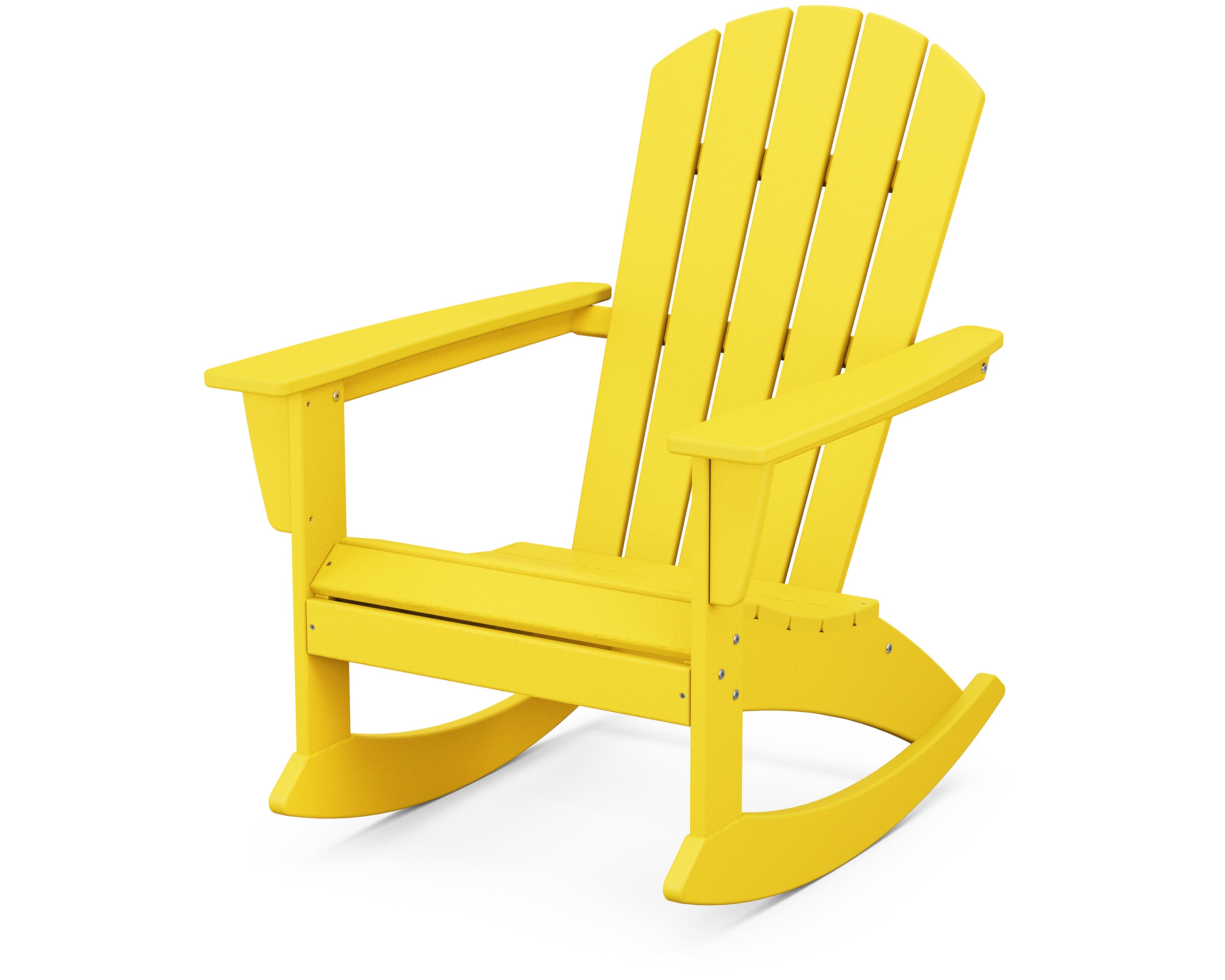 POLYWOOD Nautical Adirondack Rocking Chair - All-Weather Outdoor Rocking Chair for Patio, Deck, Garden & Beach - Durable & Comfortable Furniture