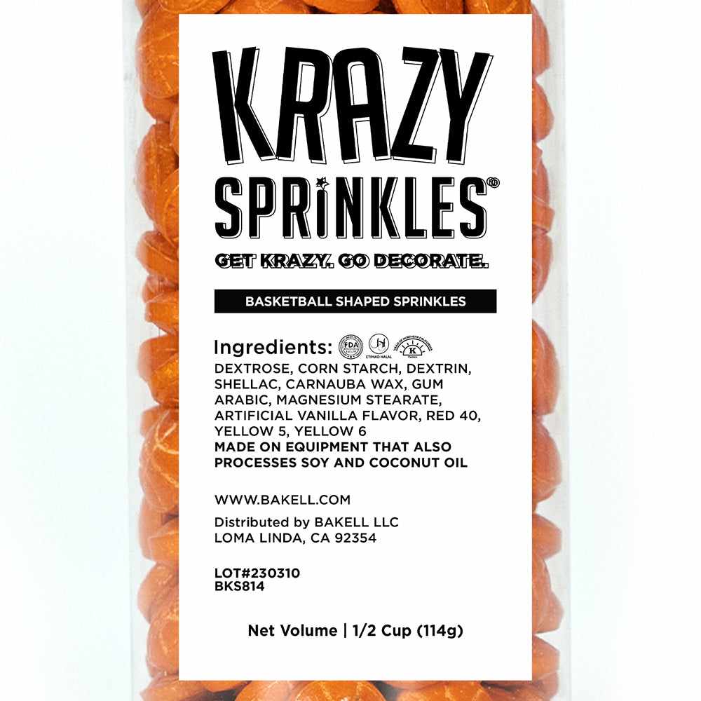 Basketball Sprinkles - Fun Edible Cake Decorations for Sports Themed Parties, Cupcakes & Cookies