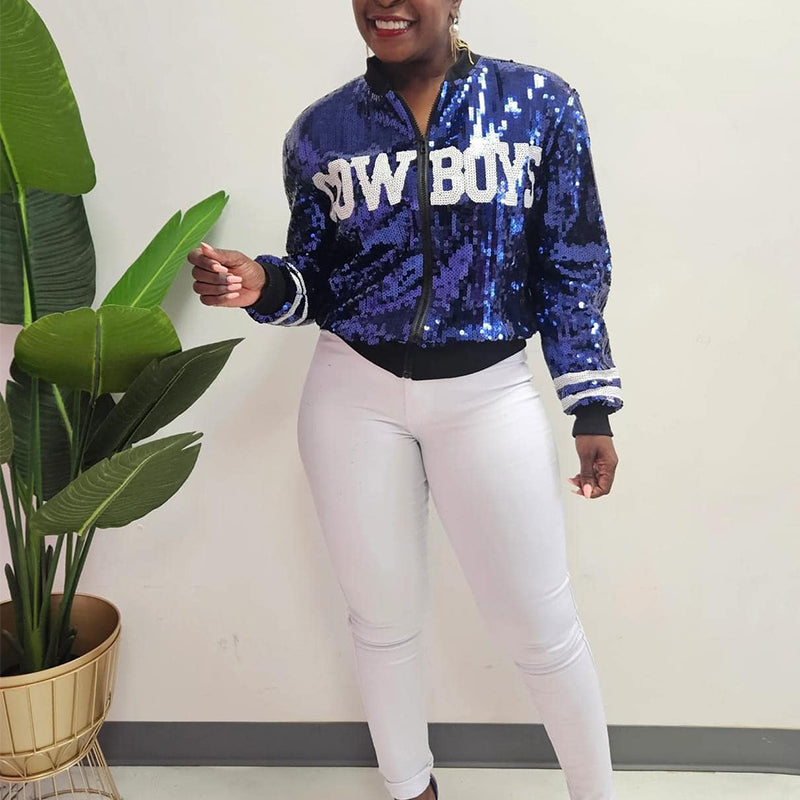 Bulls Sequined Baseball Uniform - Glittery Team Jersey for Women & Men - Perfect for Games, Parties & Costume Events