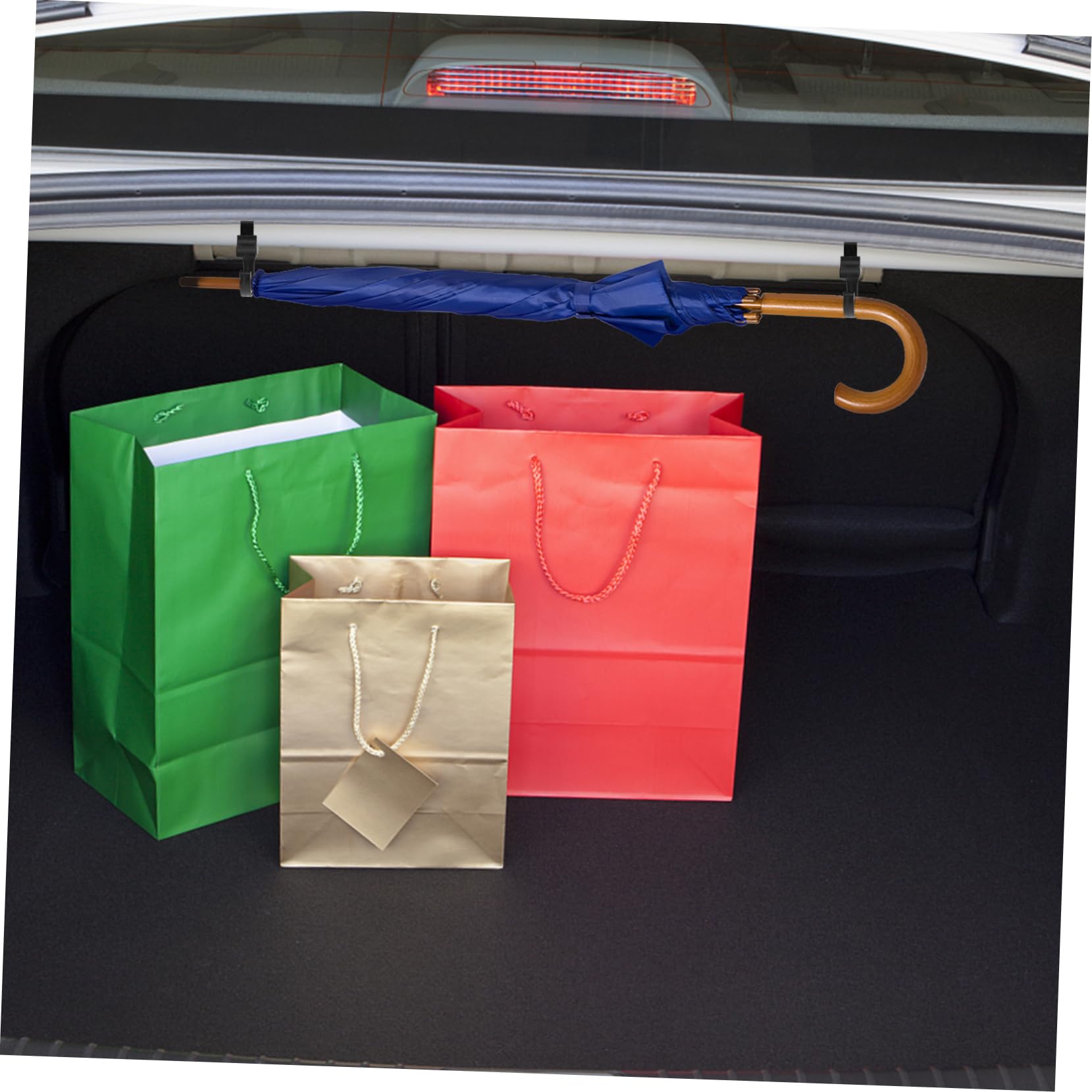2-Pack Car Seat Hooks - Heavy Duty Backseat Hanging Organizer for Umbrellas, Bags & Groceries - Multi-Function Car Storage Hook for Rear Seat & Trunk Organization (Perfect for Road Trips & Daily Commute)