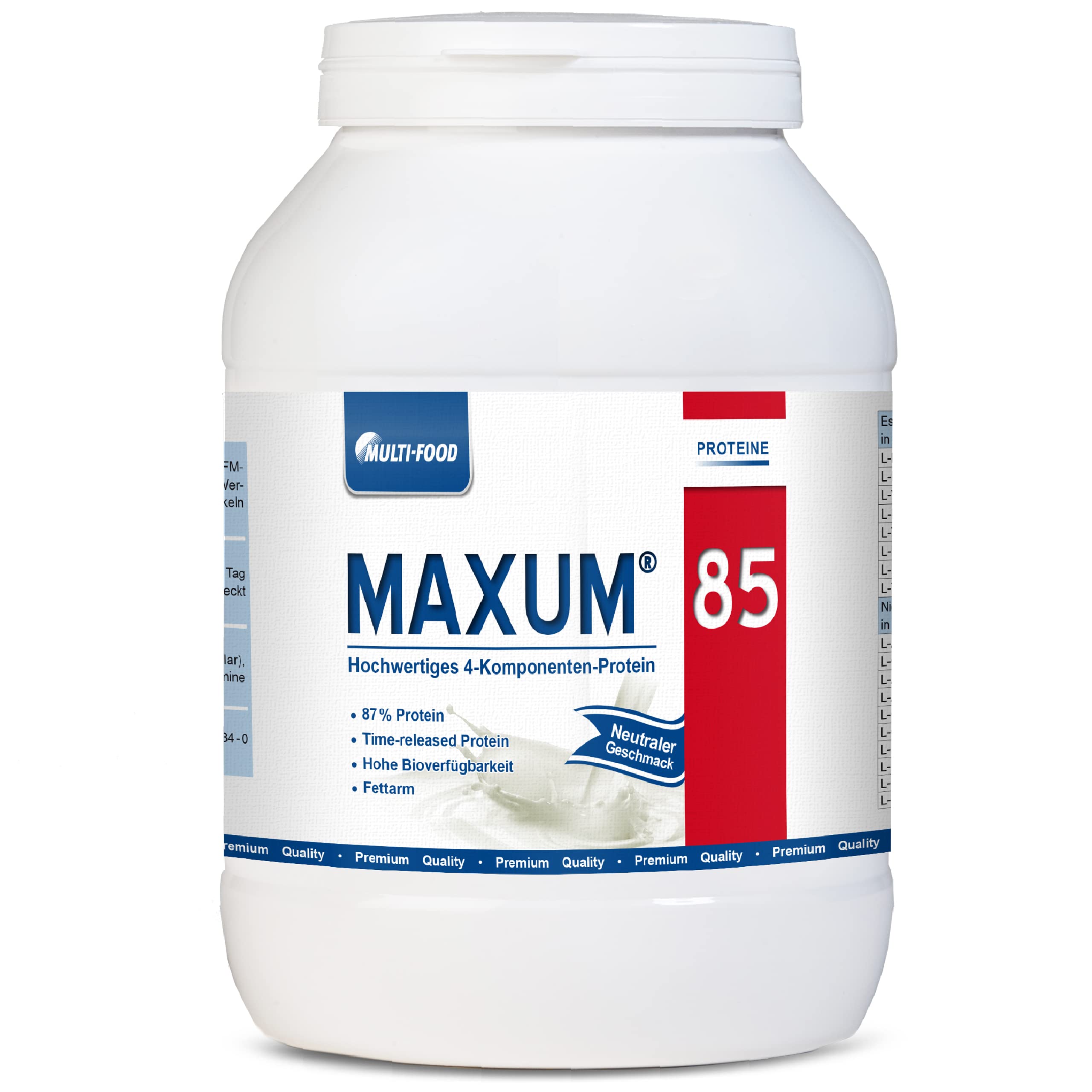 Premium Multi-Component Protein Powder - Maxum 85 - Whey Protein for Muscle Growth & Recovery - Perfect for Protein Shakes & Post-Workout - Neutral Flavor, 750g Canister - Ideal for Gym, Fitness & Bodybuilding
