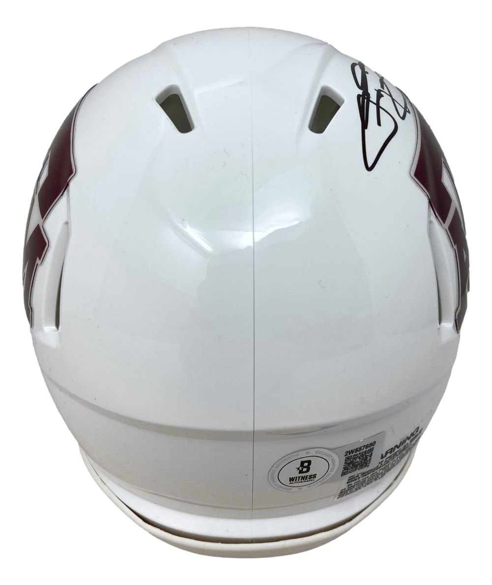 Johnny Manziel Autographed Texas A&M White Mini Speed Helmet - Johnny Football Collectible - Perfect for Sports Memorabilia Displays & Fan Collections