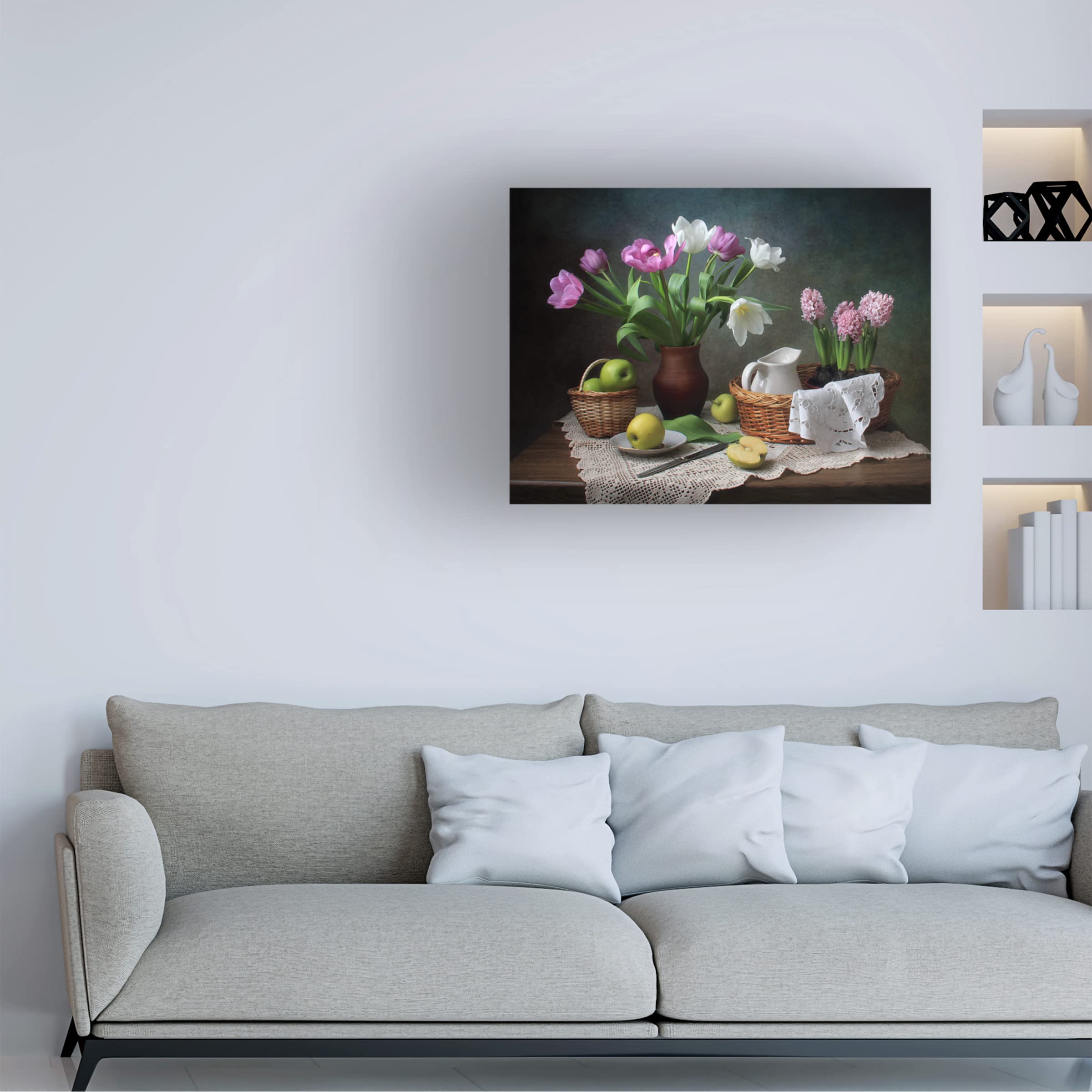 Trademark Fine Art 'Pink And White Still' Canvas Wall Art by Tatyana Skorokhod - Modern Home Decor for Living Room, Bedroom & Office